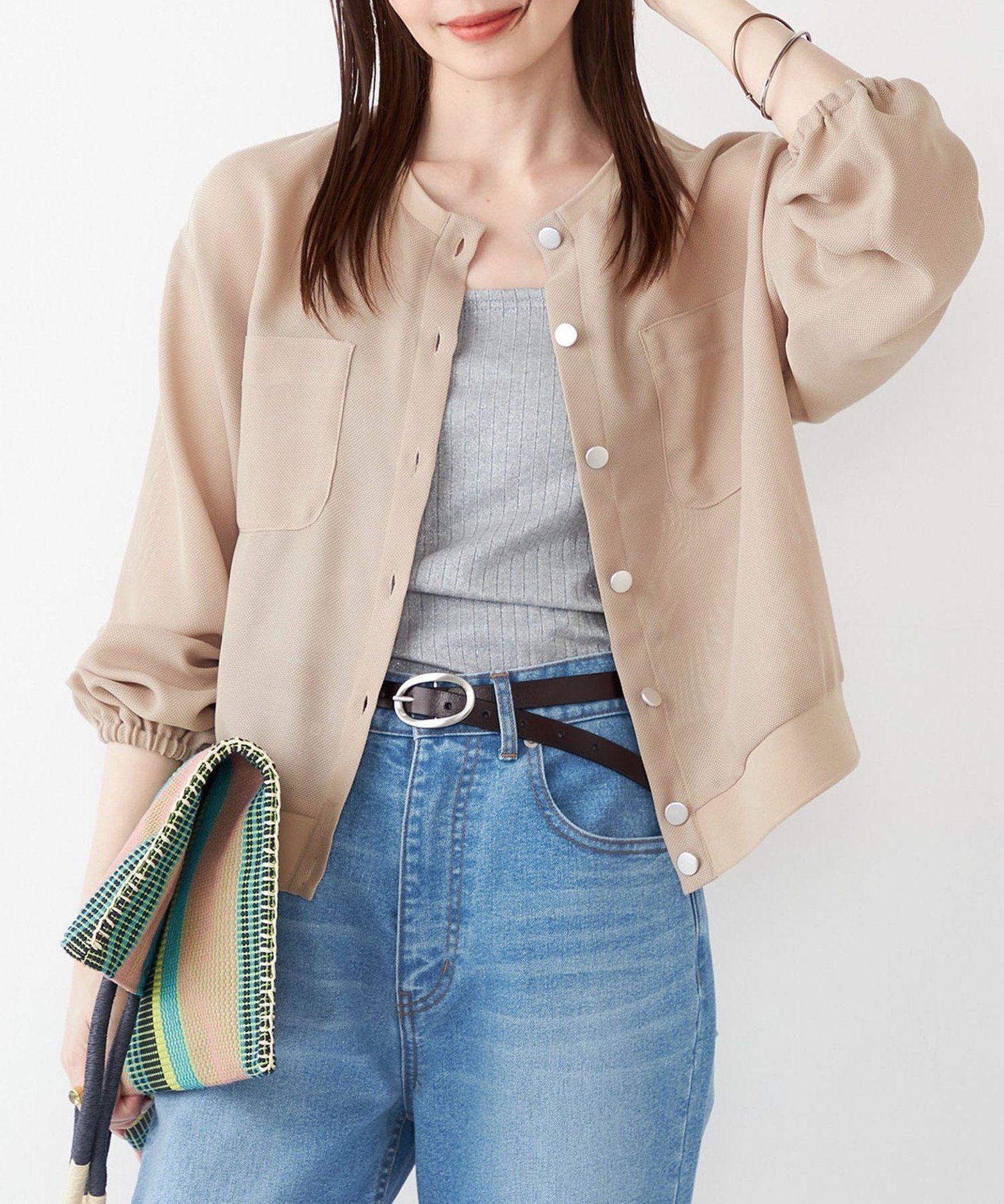 【シップス フォー ウィメン/SHIPS】のSHIPS Colors 手洗い可能 メッシュ ノーカラー ハオリ 2 インテリア・キッズ・メンズ・レディースファッション・服の通販 founy(ファニー) 　ファッション　Fashion　レディースファッション　Fashion for Women　カーディガン　Cardigan, Knitwear　ドット　Polka Dot, Dot Pattern　ブルゾン　Blouson, Bomber Jacket　メッシュ　Mesh, Net Fabric　メンズ　Men's, Menswear　アウトレット　Outlet / Clearance　おすすめ　Recommended / Our Picks　ビジネス 仕事 通勤　Business / Work / Commuting　ベージュ|ID: prp329100004933518 ipo3291000000037030070