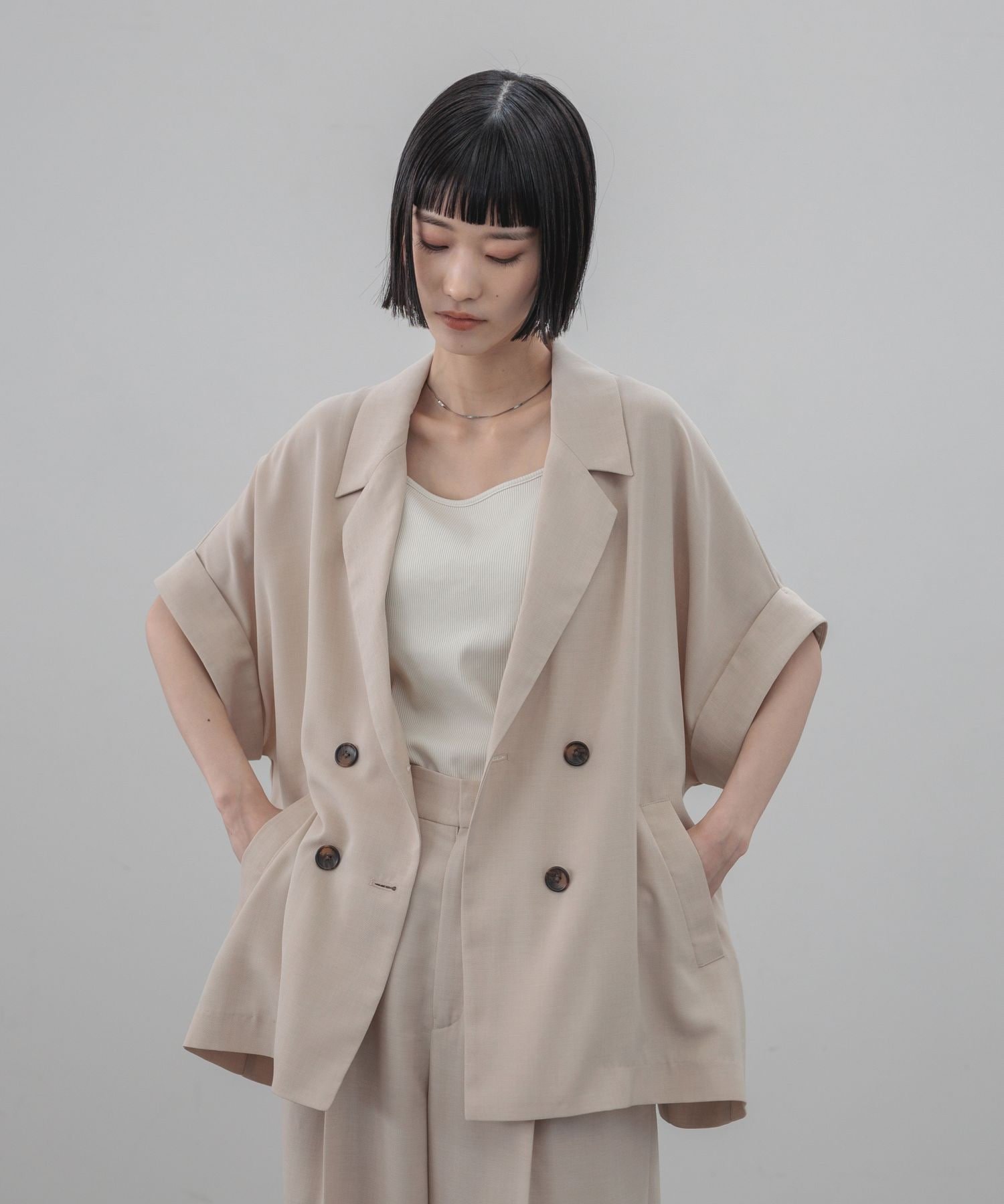 【ローリーズファーム/LOWRYS FARM】のバスケットダブルジャケット インテリア・キッズ・メンズ・レディースファッション・服の通販 founy(ファニー) 　ファッション　Fashion　レディースファッション　Fashion for Women　アウター　Coat / Outerwear Collection　レディースジャケット・軽アウター　Jackets　おすすめ　Recommended / Our Picks　クール　Cool, Chic　ショート　Short, Short Length　セットアップ　Set-Up, Coordinated Outfit　タイトスカート　Pencil Skirt, Tight Skirt　ダブル　Double, Double-Breasted　バランス　Balance, Style Balance　ボトム　Bottoms, Lower Wear　ミドル　Middle Length, Mid Height　アイボリー08|ID: prp329100004933521 ipo3291000000037030084