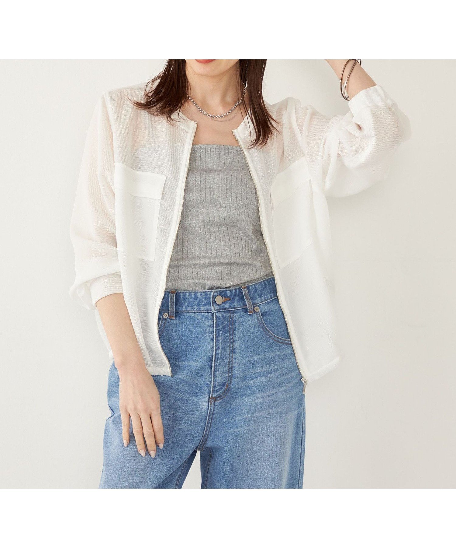 【シップス フォー ウィメン/SHIPS】のSHIPS Colors 手洗い可能 メッシュ ノーカラー ジップ ブルゾン インテリア・キッズ・メンズ・レディースファッション・服の通販 founy(ファニー) 　ファッション　Fashion　レディースファッション　Fashion for Women　アウター　Coat / Outerwear Collection　ブルゾンジャケット・スポーティアウター　Blouson Jackets　カーディガン　Cardigan, Knitwear　ジップ　Zip, Zipper　スポーティ　Sporty, Casual Athletic　バランス　Balance, Style Balance　フィット　Fit, Slim Fit　ブルゾン　Blouson, Bomber Jacket　ボトム　Bottoms, Lower Wear　メッシュ　Mesh, Net Fabric　メンズ　Men's, Menswear　アウトレット　Outlet / Clearance　おすすめ　Recommended / Our Picks　夏　Summer　ビジネス 仕事 通勤　Business / Work / Commuting　2025年　2025　2025春夏・S/S　Spring/Summer 2025 SS25　オフホワイト|ID: prp329100004933522 ipo3291000000037030090