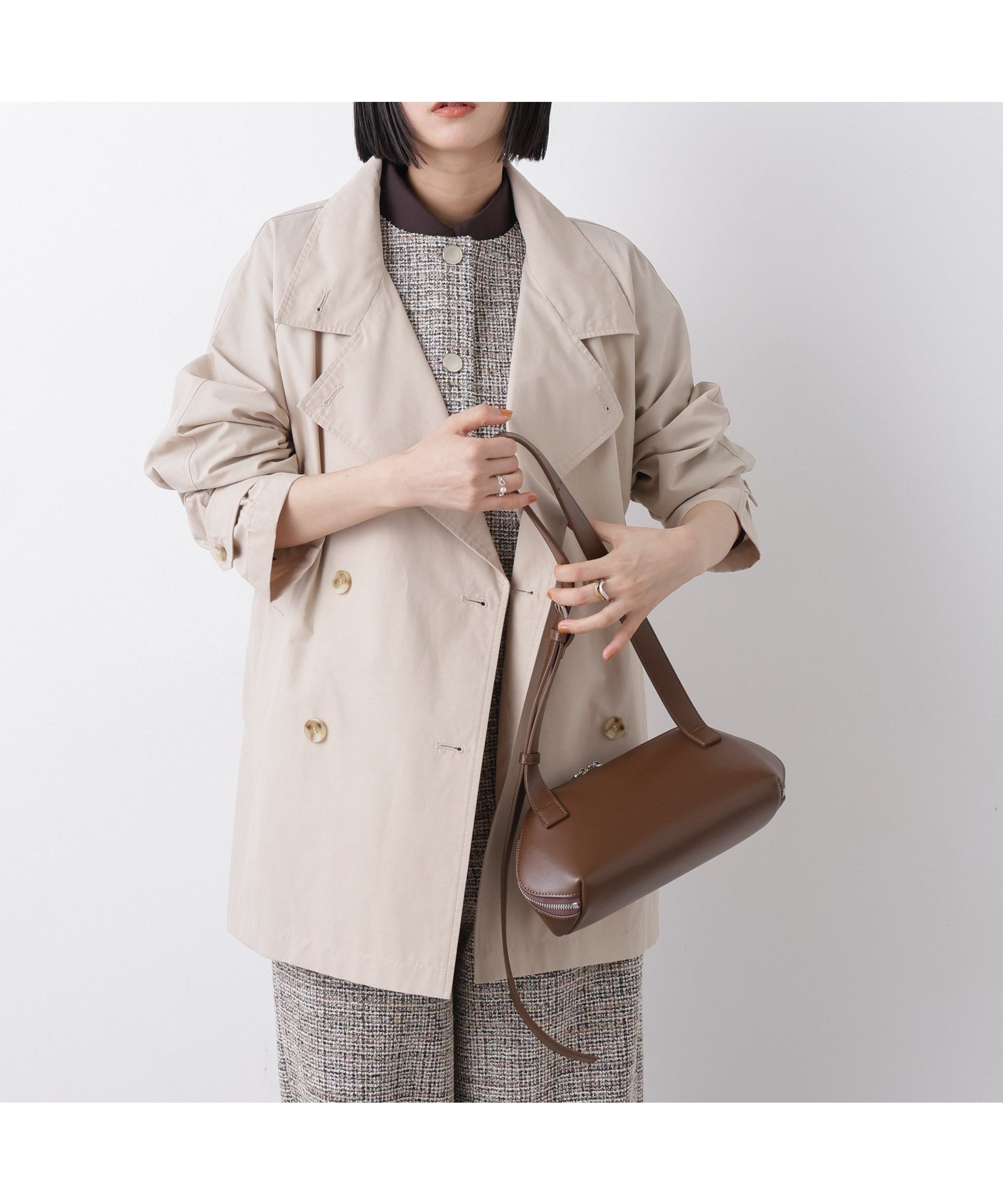 【ナノ ユニバース/nano universe】の撥水 花粉ガード ショートトレンチコート インテリア・キッズ・メンズ・レディースファッション・服の通販 founy(ファニー) 　ファッション　Fashion　レディースファッション　Fashion for Women　アウター　Coat / Outerwear Collection　コート・ロングコート・ピーコート　Long Coats, Peacoats & More　トレンチコート / 春秋の定番アウター　Trench Coats　インナー　Innerwear　ウォッシャブル　Machine Washable　ショート　Short, Short Length　スタンド　Stand Collar, Upright Stand　スリーブ　Sleeve, Long Sleeve / Short Sleeve　デニム　Denim, Jeans Material　トレンド　Trend, Trending Now　定番　Standard, Basic Item　リラックス　Relax, Relaxed Fit　ワイド　Wide, Wide Fit　アウトレット　Outlet / Clearance　2026年　2026　ライトベージュ1|ID: prp329100004933525 ipo3291000000037030103