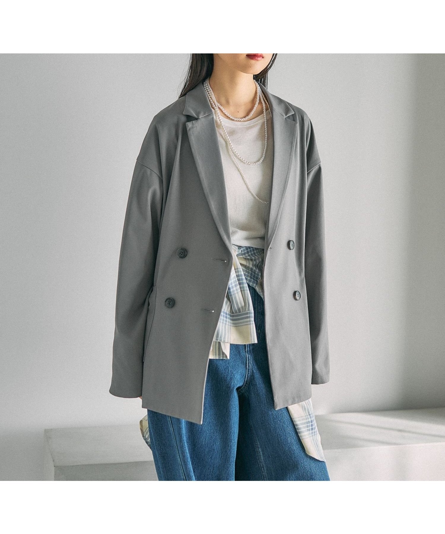 【レプシィム ローリーズファーム/LEPSIM LOWRYS FARM】のWブレストジャケット 人気、トレンドファッション・服の通販 founy(ファニー) 　ファッション　Fashion　レディースファッション　Fashion for Women　アウター　Coat / Outerwear Collection　レディースジャケット・軽アウター　Jackets　おすすめ　Recommended / Our Picks　サテン　Satin, Glossy Fabric　ジャケット　Jacket, Outerwear　セットアップ　Set-Up, Coordinated Outfit　デニム　Denim, Jeans Material　ワイド　Wide, Wide Fit　 other-1|ID: prp329100004933532 ipo3291000000037030132