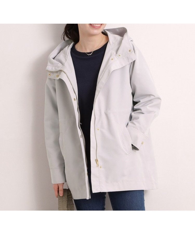 【イッツデモ/ITS' DEMO】の【撥水・花粉防止/手洗い可】ミディアム丈マウンテンパーカー インテリア・キッズ・メンズ・レディースファッション・服の通販 founy(ファニー) 　ファッション　Fashion　レディースファッション　Fashion for Women　トップス・カットソー　Cut & Sew Tops　レディースパーカー・カジュアルフーディー　Casual Hoodies & Sweatshirts　春　Spring　グログラン　Grosgrain, Grosgrain Ribbon　スマート　Smart, Elegant　チェック　Check, Plaid, Tartan　人気　Popular, Best Seller　パーカー　Hoodie, Parka　ボトム　Bottoms, Lower Wear　ポケット　Pocket, Pocket Detail　再入荷　Restock / Back in Stock　おすすめ　Recommended / Our Picks　エレガント 上品　Elegant　ライトグレー|ID: prp329100004933536 ipo3291000000037030152