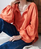 【ディスコート/Discoat】の【WEB限定】リネンタッチスキッパーブラウス 人気、トレンドファッション・服の通販 founy(ファニー) ファッション Fashion レディースファッション Fashion for Women トップス・カットソー Cut & Sew Tops シャツ・ブラウス・オフィスカジュアル Elegant Blouses & Button-Ups インナー Innerwear スキッパー Skipper, Open Collar タートルネック Turtleneck, High Neck フェミニン Feminine, Girly ロング Long, Long-Length thumbnail オレンジ|ID: prp329100004933538 ipo3291000000037030160