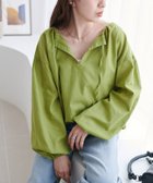 【ディスコート/Discoat】の【WEB限定】リネンタッチスキッパーブラウス 人気、トレンドファッション・服の通販 founy(ファニー) ファッション Fashion レディースファッション Fashion for Women トップス・カットソー Cut & Sew Tops シャツ・ブラウス・オフィスカジュアル Elegant Blouses & Button-Ups インナー Innerwear スキッパー Skipper, Open Collar タートルネック Turtleneck, High Neck フェミニン Feminine, Girly ロング Long, Long-Length thumbnail グリーンイエロー|ID: prp329100004933538 ipo3291000000037030161