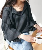 【ディスコート/Discoat】の【WEB限定】リネンタッチスキッパーブラウス 人気、トレンドファッション・服の通販 founy(ファニー) ファッション Fashion レディースファッション Fashion for Women トップス・カットソー Cut & Sew Tops シャツ・ブラウス・オフィスカジュアル Elegant Blouses & Button-Ups インナー Innerwear スキッパー Skipper, Open Collar タートルネック Turtleneck, High Neck フェミニン Feminine, Girly ロング Long, Long-Length thumbnail ブラック|ID: prp329100004933538 ipo3291000000037030164