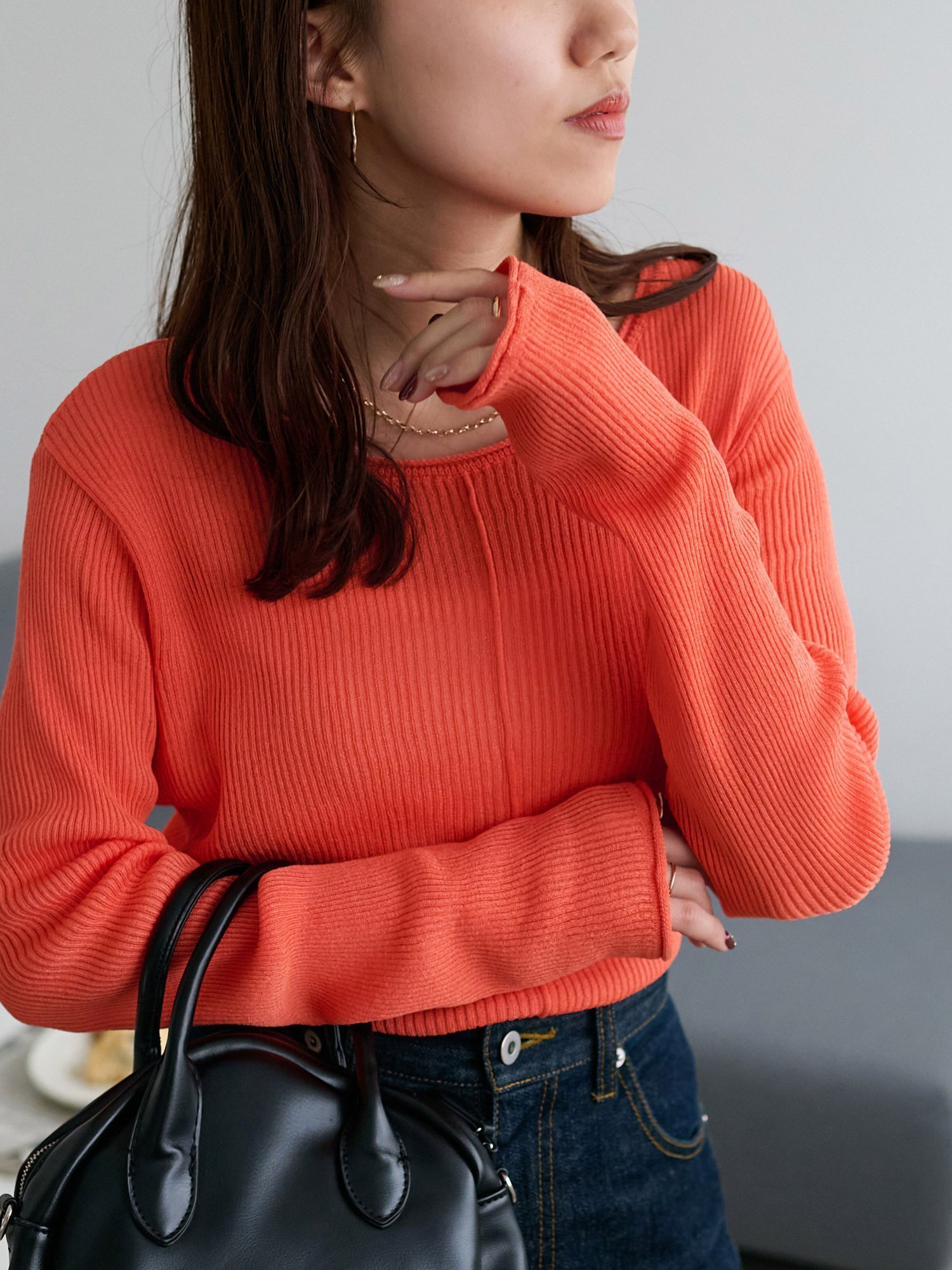 【ディスコート/Discoat】の【インナー使いにも◎/WEB限定】ラメリブショートプルオーバー インテリア・キッズ・メンズ・レディースファッション・服の通販 founy(ファニー) 　ファッション　Fashion　レディースファッション　Fashion for Women　トップス・カットソー　Cut & Sew Tops　カジュアルプルオーバー・ニットトップス　Pullovers & Knit Tops / Casual Pullovers　インナー　Innerwear　シンプル　Simple, Minimal　ジャケット　Jacket, Outerwear　スウェット / スエット　Sweatshirt, Sweatwear　スラックス　Slacks, Dress Pants　デニム　Denim, Jeans Material　プリーツ　Pleats, Pleated　ロング　Long, Long-Length　ワイド　Wide, Wide Fit　春　Spring　オレンジ|ID: prp329100004933541 ipo3291000000037030183