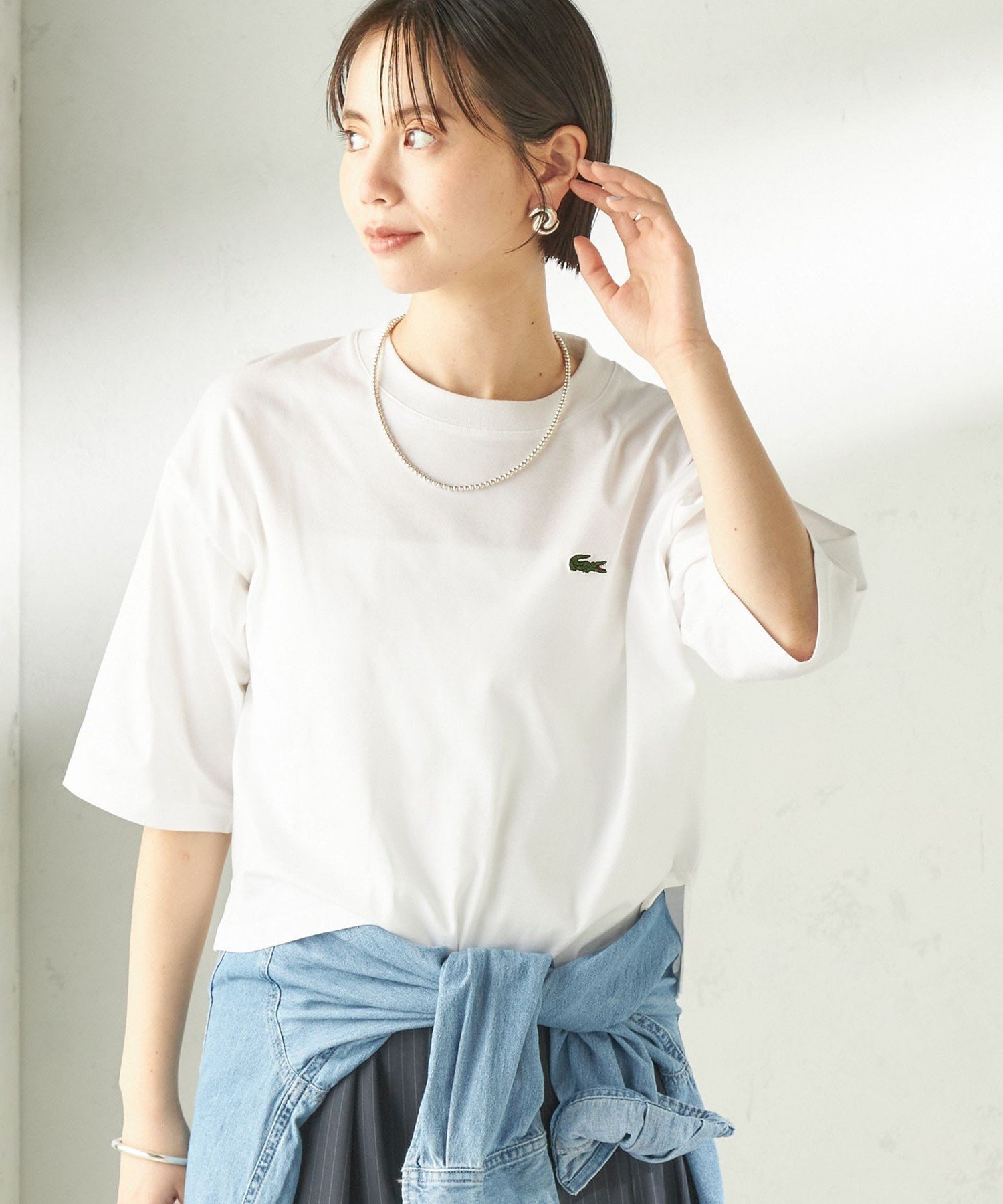 【シップス フォー ウィメン/SHIPS】の【SHIPS別注】LACOSTE 手洗い可能 五分袖 TEE インテリア・キッズ・メンズ・レディースファッション・服の通販 founy(ファニー) 　ファッション　Fashion　レディースファッション　Fashion for Women　トップス・カットソー　Cut & Sew Tops　定番　Standard, Basic Item　人気　Popular, Best Seller　バランス　Balance, Style Balance　フランス　France, French　ボックス　Boxy, Box Shape　ポケット　Pocket, Pocket Detail　別注　Limited Edition, Custom Order　おすすめ　Recommended / Our Picks　エレガント 上品　Elegant　2026年　2026　ホワイト|ID: prp329100004933544 ipo3291000000037030201