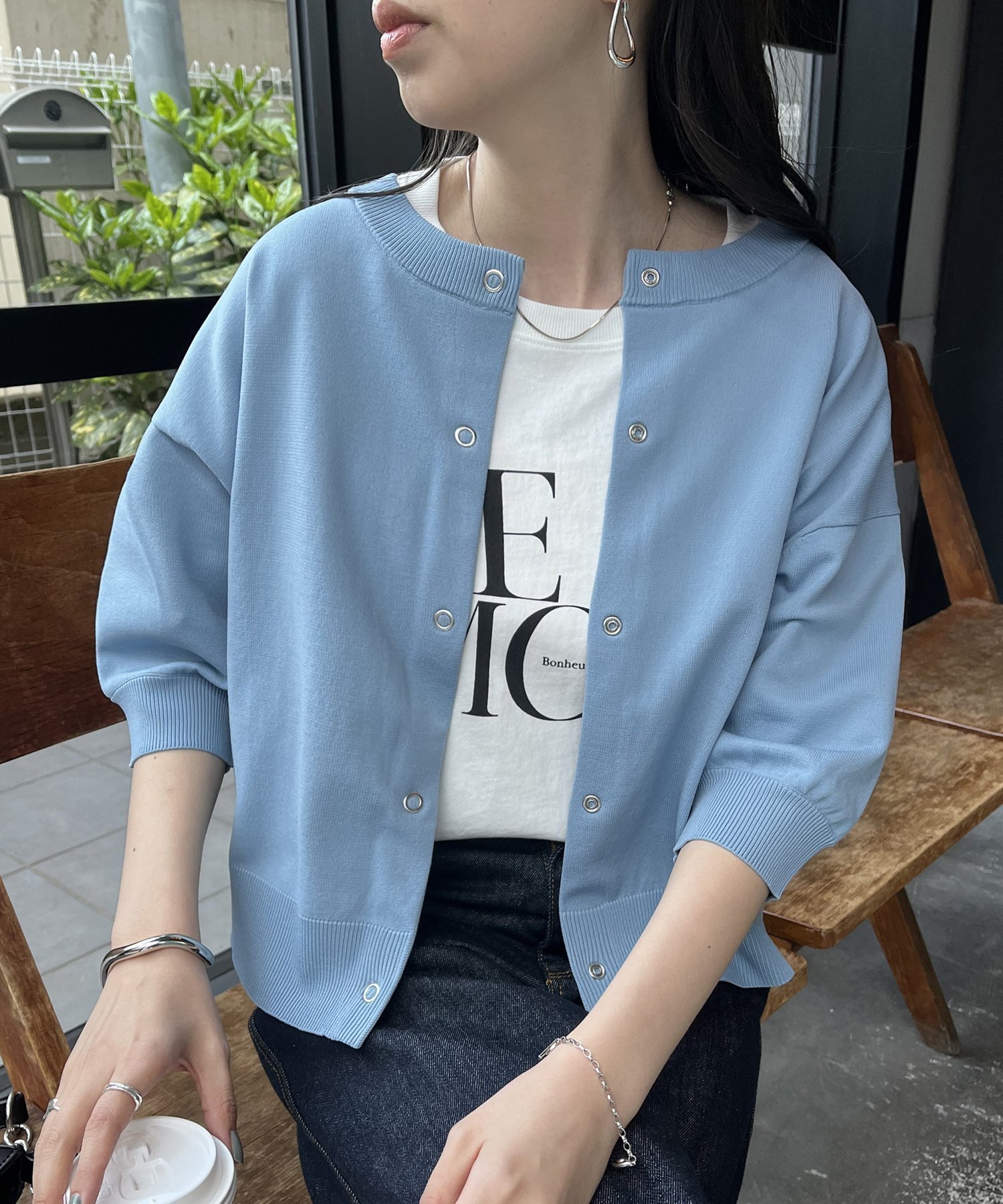 【ディスコート/Discoat】の【新色追加/夏の羽織に♪】ライトスポンディッシュ半袖カーディガン《WEB限定》 インテリア・キッズ・メンズ・レディースファッション・服の通販 founy(ファニー) 　ファッション　Fashion　レディースファッション　Fashion for Women　トップス・カットソー　Cut & Sew Tops　カーディガン・羽織り　Layered Style Cardigans　カーディガン　Cardigan, Knitwear　キャミ　Camisole, Cami Top　コンパクト　Compact, Small Size　今季　This Season, Current Season　ショート　Short, Short Length　ティアードスカート　Tiered Skirt, Flounced Skirt　バランス　Balance, Style Balance　フロント　Front, Front Design　半袖　Short Sleeve, Half Sleeve　羽織　Haori, Light Jacket　おすすめ　Recommended / Our Picks　夏　Summer　サックスブルー|ID: prp329100004933554 ipo3291000000037030264