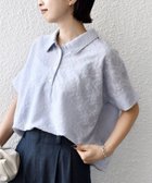 【シップス/SHIPS】の【WEB限定】 手洗い可能 シアー ジャカード ポロ 襟 ショート スリーブ プルオーバー ライトブルー|ID: prp329100004933557 ipo3291000000037309416