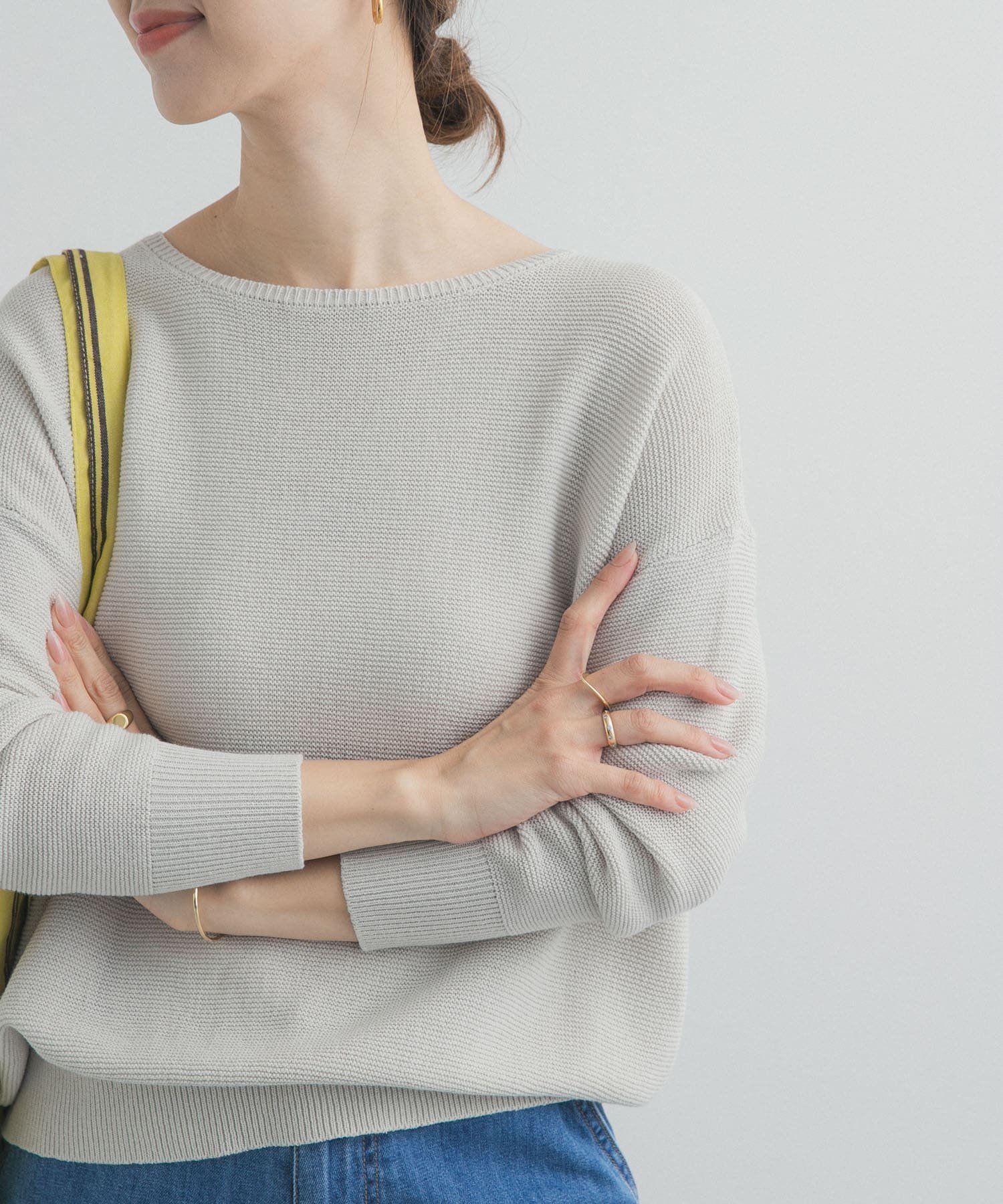 【アーバンリサーチ ドアーズ/URBAN RESEARCH DOORS】のコットンボートネックガーターKNIT インテリア・キッズ・メンズ・レディースファッション・服の通販 founy(ファニー) 　ファッション　Fashion　レディースファッション　Fashion for Women　トップス・カットソー　Cut & Sew Tops　ニット　Knit Tops & Sweaters　コンパクト　Compact, Small Size　シンプル　Simple, Minimal　バランス　Balance, Style Balance　S/S・春夏　SS, Spring/Summer, Warm Season　夏　Summer　2026年　2026　ライトグレー|ID: prp329100004933558 ipo3291000000037030296