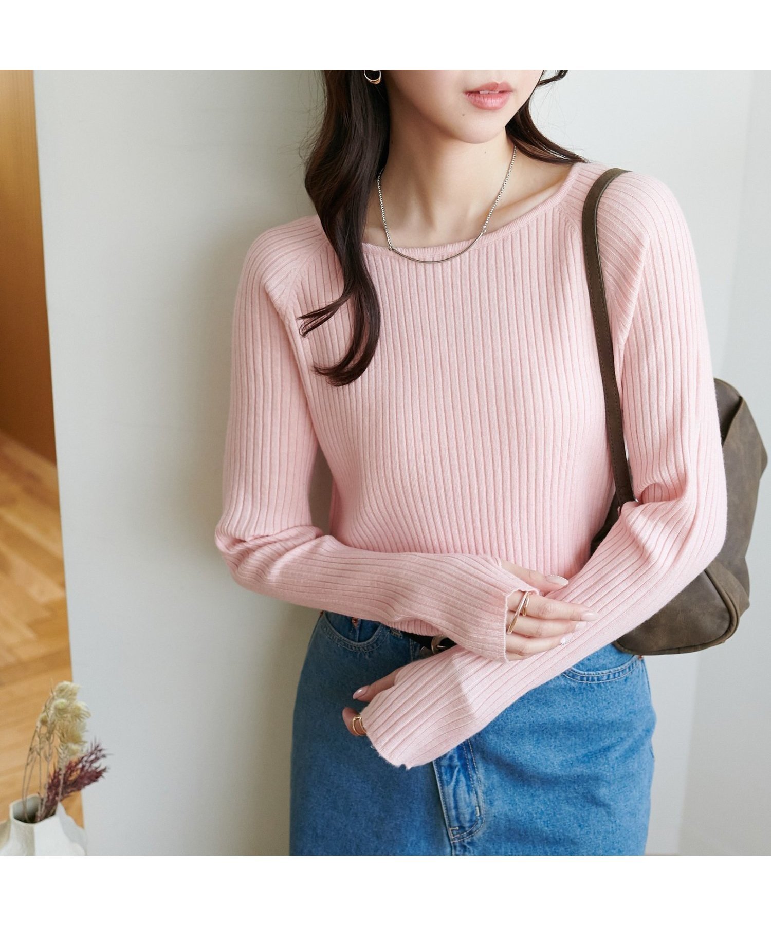 【ディスコート/Discoat】の【WEB限定】モチモチリブサムホールボートネック インテリア・キッズ・メンズ・レディースファッション・服の通販 founy(ファニー) 　ファッション　Fashion　レディースファッション　Fashion for Women　おすすめ　Recommended / Our Picks　インナー　Innerwear　キャミワンピース　Cami Dress, Slip Dress　クラシカル　Classical, Vintage-Inspired　サロペット　Overalls, Salopette　スラックス　Slacks, Dress Pants　デニム　Denim, Jeans Material　トレンド　Trend, Trending Now　ベーシック　Basic, Essential　リブニット　Rib Knit, Ribbed Knit　ピンク|ID: prp329100004933561 ipo3291000000037030323