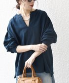 【シップス フォー ウィメン/SHIPS】の【WEB限定】SHIPS any 洗濯機可能 USAコットン 裏毛 スキッパー ルーズ スウェット ネイビー|ID: prp329100004933566 ipo3291000000037030363