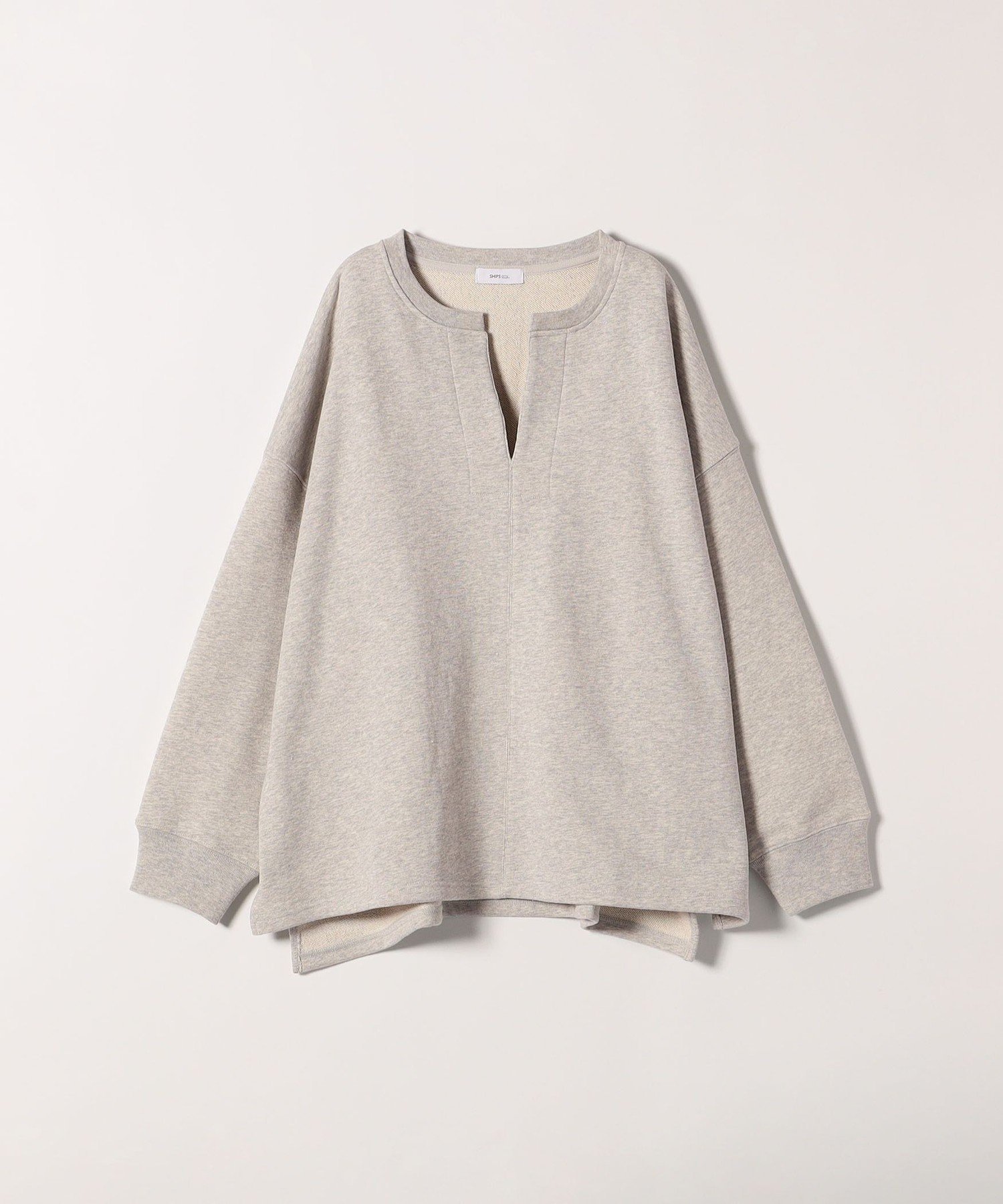 【シップス フォー ウィメン/SHIPS】の【WEB限定】SHIPS any 洗濯機可能 USAコットン 裏毛 スキッパー ルーズ スウェット インテリア・キッズ・メンズ・レディースファッション・服の通販 founy(ファニー) 　ファッション　Fashion　レディースファッション　Fashion for Women　トップス・カットソー　Cut & Sew Tops　レディースパーカー・カジュアルフーディー　Casual Hoodies & Sweatshirts　スウェット・クルーネックトップス　Sweatshirts & Crewnecks / Relaxed Fit Sweat Tops　洗える　Machine Washable　スウェット / スエット　Sweatshirt, Sweatwear　スキッパー　Skipper, Open Collar　フロント　Front, Front Design　ルーズ　Loose, Oversized　ロング　Long, Long-Length　2026年　2026　ライトグレー系|ID: prp329100004933566 ipo3291000000037030364