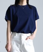 【ラナン/Ranan】の綿100%ひんやりUVカットプチハイネックカットソー ネイビー|ID: prp329100004933572 ipo3291000000037316630