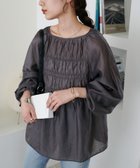 【ディスコート/Discoat】の【新色追加!/WEB限定】シャーリング使いシアーブラウス 人気、トレンドファッション・服の通販 founy(ファニー) ファッション Fashion レディースファッション Fashion for Women トップス・カットソー Cut & Sew Tops シャツ・ブラウス・オフィスカジュアル Elegant Blouses & Button-Ups おすすめ Recommended / Our Picks シャーリング Shirring, Ruched シンプル Simple, Minimal バランス Balance, Style Balance フレア Flare, Flared リボン Ribbon, Bow 夏 Summer 春 Spring S/S・春夏 SS, Spring/Summer, Warm Season thumbnail チャコールグレー|ID: prp329100004933582 ipo3291000000037030446