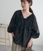 【ディスコート/Discoat】の【新色追加!/WEB限定】シャーリング使いシアーブラウス 人気、トレンドファッション・服の通販 founy(ファニー) ファッション Fashion レディースファッション Fashion for Women トップス・カットソー Cut & Sew Tops シャツ・ブラウス・オフィスカジュアル Elegant Blouses & Button-Ups おすすめ Recommended / Our Picks シャーリング Shirring, Ruched シンプル Simple, Minimal バランス Balance, Style Balance フレア Flare, Flared リボン Ribbon, Bow 夏 Summer 春 Spring S/S・春夏 SS, Spring/Summer, Warm Season thumbnail ブラック|ID: prp329100004933582 ipo3291000000037030447