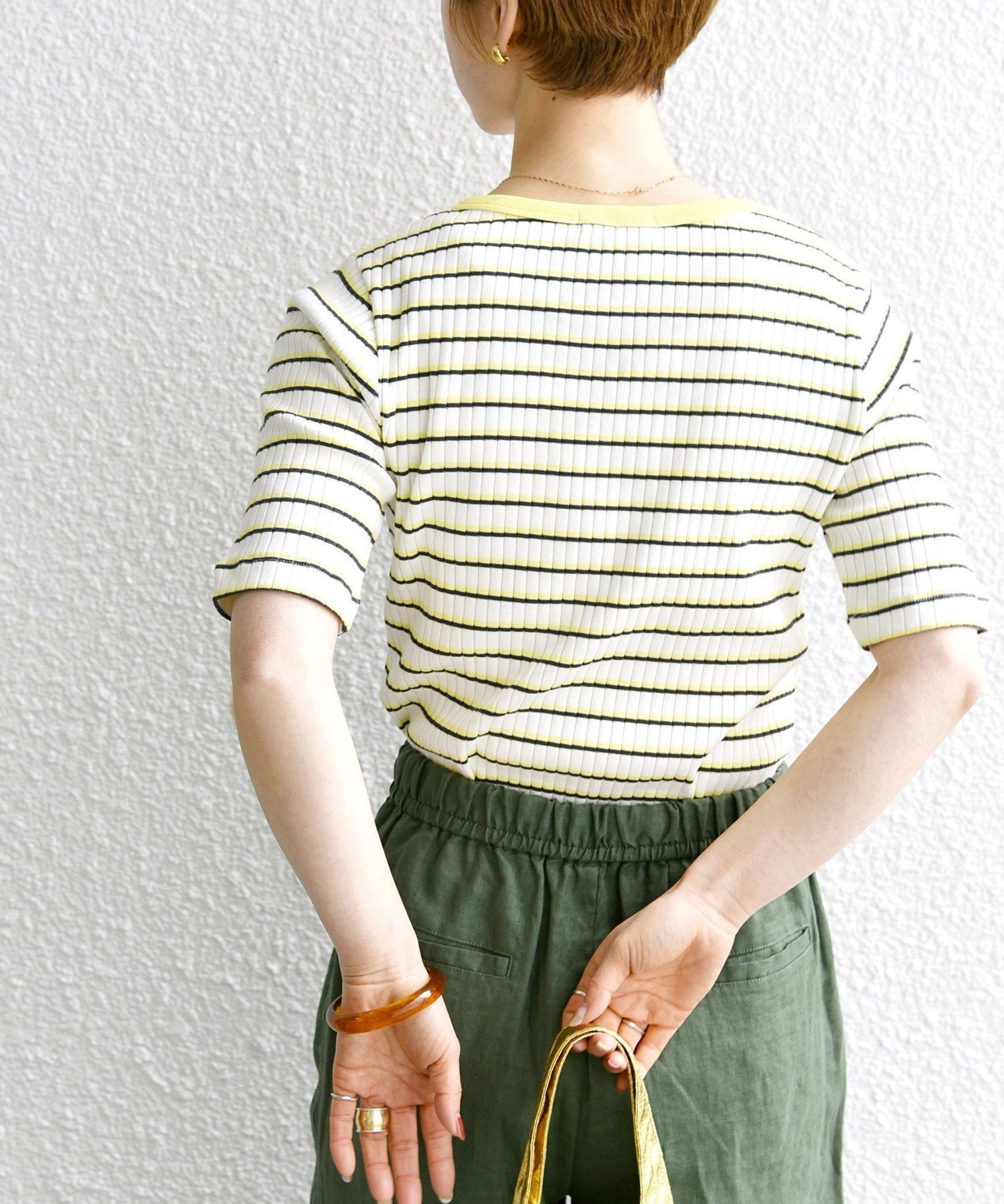 【シップス フォー ウィメン/SHIPS】のSHIPS any 洗濯機可能 テレコ リブ ハーフスリーブ TEE インテリア・キッズ・メンズ・レディースファッション・服の通販 founy(ファニー) 　ファッション　Fashion　レディースファッション　Fashion for Women　イエロー　Yellow　インナー　Innerwear　カットソー　Cut and Sewn Top　キャミワンピース　Cami Dress, Slip Dress　スリーブ　Sleeve, Long Sleeve / Short Sleeve　テレコ　Ribbed, Rib Stitch　デニム　Denim, Jeans Material　定番　Standard, Basic Item　ハーフ　Half, Half-Length　ロング　Long, Long-Length　おすすめ　Recommended / Our Picks　ビジネス 仕事 通勤　Business / Work / Commuting　2026年　2026　イエロー|ID: prp329100004933583 ipo3291000000037030454