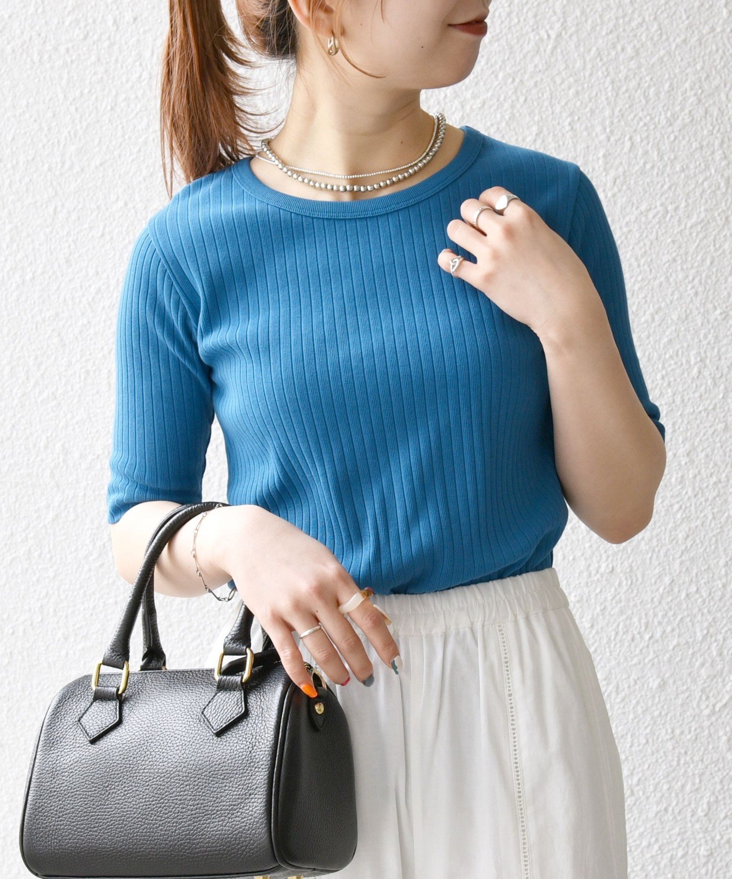 【シップス フォー ウィメン/SHIPS】のSHIPS any 洗濯機可能 テレコ リブ ハーフスリーブ TEE インテリア・キッズ・メンズ・レディースファッション・服の通販 founy(ファニー) 　ファッション　Fashion　レディースファッション　Fashion for Women　イエロー　Yellow　インナー　Innerwear　カットソー　Cut and Sewn Top　キャミワンピース　Cami Dress, Slip Dress　スリーブ　Sleeve, Long Sleeve / Short Sleeve　テレコ　Ribbed, Rib Stitch　デニム　Denim, Jeans Material　定番　Standard, Basic Item　ハーフ　Half, Half-Length　ロング　Long, Long-Length　おすすめ　Recommended / Our Picks　ビジネス 仕事 通勤　Business / Work / Commuting　2026年　2026　ロイヤルブルー|ID: prp329100004933583 ipo3291000000037030456