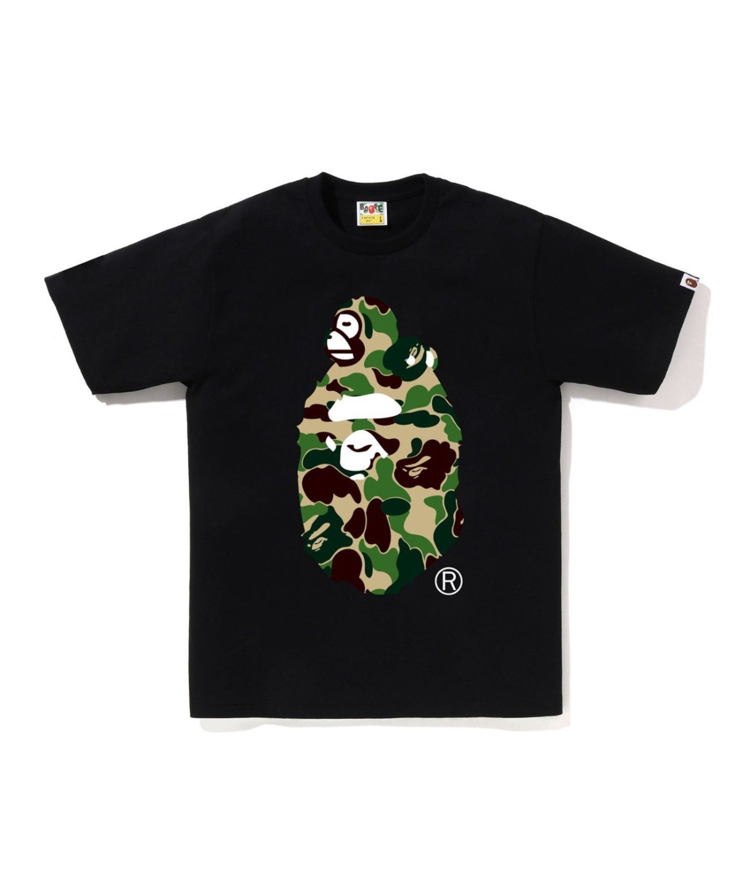 【ア ベイシング エイプ/A BATHING APE】のABC CAMO MILO ON BIG APE TEE インテリア・キッズ・メンズ・レディースファッション・服の通販 founy(ファニー) 　ファッション　Fashion　レディースファッション　Fashion for Women　インナー　Innerwear　グラフィック　Graphic, Graphic Design　コレクション　Collection, Seasonal Line　ショート　Short, Short Length　スリーブ　Sleeve, Long Sleeve / Short Sleeve　パターン　Pattern, Design Print　フロント　Front, Front Design　プリント　Print, Printed Pattern　ラバー　Rubber, Rubber Sole　人気　Popular, Best Seller　BK×GR|ID: prp329100004933591 ipo3291000000037030492