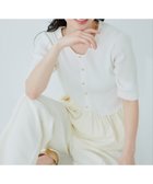 【ナチュラルクチュール/natural couture】の異素材ペプラム半袖ニット オフホワイト|ID: prp329100004933603 ipo3291000000037315070