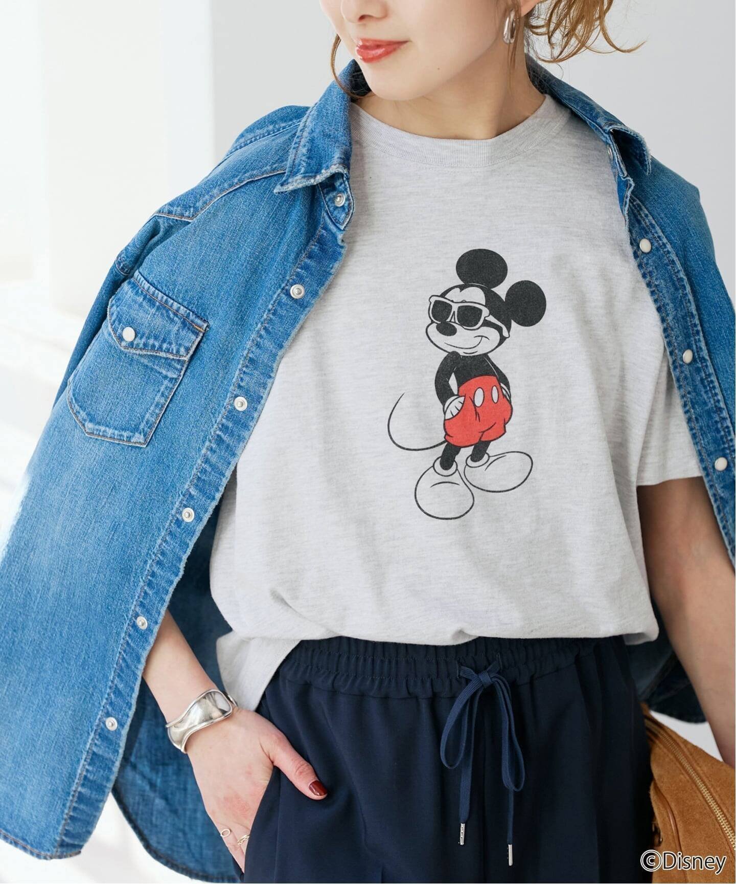 【スピック&スパン/Spick & Span】の《追加2 》GOOD ROCK SPEED / グッドロックスピード 別注 / ミッキー / Tシャツ インテリア・キッズ・メンズ・レディースファッション・服の通販 founy(ファニー) 　ファッション　Fashion　レディースファッション　Fashion for Women　トップス・カットソー　Cut & Sew Tops　シャツ・ブラウス・オフィスカジュアル　Elegant Blouses & Button-Ups　ロングTシャツ・Tシャツ　Longline T-Shirts & Tees　ヴィンテージ　Vintage Style　グラフィック　Graphic, Graphic Design　サングラス　Sunglasses, Shades　スマート　Smart, Elegant　別注　Limited Edition, Custom Order　グレーA|ID: prp329100004933605 ipo3291000000037030582