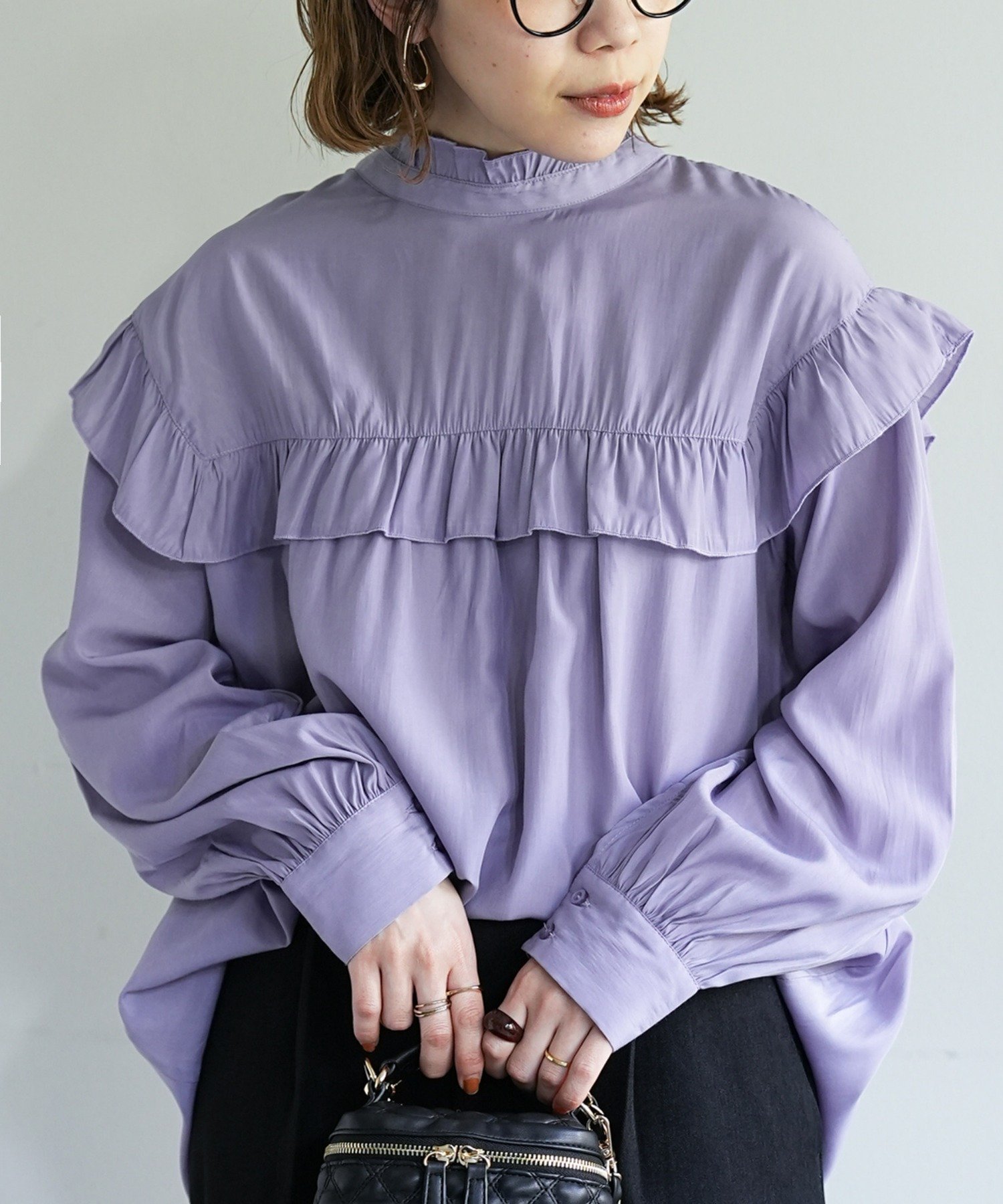 【ディスコート/Discoat】の【WEB限定】フリル長袖ブラウス インテリア・キッズ・メンズ・レディースファッション・服の通販 founy(ファニー) 　ファッション　Fashion　レディースファッション　Fashion for Women　トップス・カットソー　Cut & Sew Tops　シャツ・ブラウス・オフィスカジュアル　Elegant Blouses & Button-Ups　おすすめ　Recommended / Our Picks　インナー　Innerwear　サロペット　Overalls, Salopette　スラックス　Slacks, Dress Pants　ツイル　Twist, Twisted Detail　デニム　Denim, Jeans Material　バランス　Balance, Style Balance　フリル　Frill, Ruffle　ロング　Long, Long-Length　エレガント 上品　Elegant　人気　Popular, Best Seller　長袖　Long Sleeve, Full Sleeve　ブルー|ID: prp329100004933609 ipo3291000000037030622