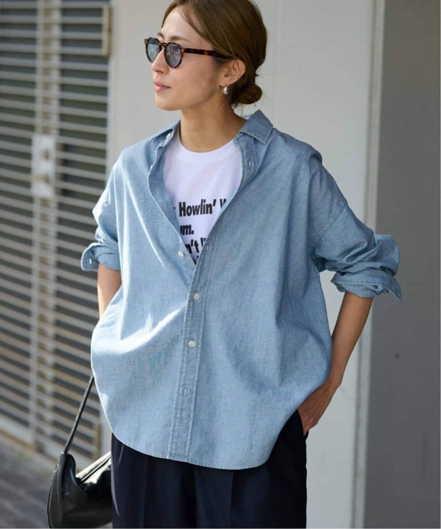 【フレームワーク/FRAMeWORK】の≪追加 ≫ダンガリーシャツ 3 インテリア・キッズ・メンズ・レディースファッション・服の通販 founy(ファニー) 　ファッション　Fashion　レディースファッション　Fashion for Women　トップス・カットソー　Cut & Sew Tops　シャツ・ブラウス・オフィスカジュアル　Elegant Blouses & Button-Ups　インナー　Innerwear　シンプル　Simple, Minimal　スウェット / スエット　Sweatshirt, Sweatwear　ロング　Long, Long-Length　再入荷　Restock / Back in Stock　羽織　Haori, Light Jacket　サックスブルー|ID: prp329100004933613 ipo3291000000037030652