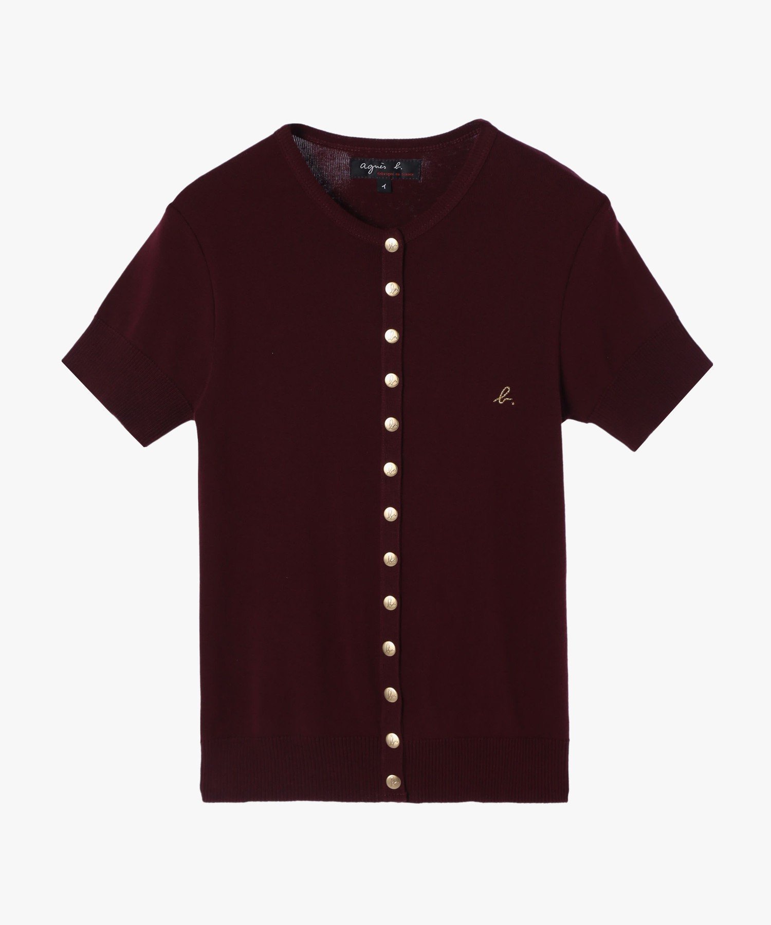 【アニエスベー ファム/agnes b. FEMME】のb. ロゴ刺繍 コットンニット 半袖 カーディガンプレッション Swing 人気、トレンドファッション・服の通販 founy(ファニー) 　ファッション　Fashion　レディースファッション　Fashion for Women　トップス・カットソー　Cut & Sew Tops　ニット　Knit Tops & Sweaters　カーディガン・羽織り　Layered Style Cardigans　フィット　Fit, Slim Fit　フランス　France, French　フロント　Front, Front Design　メタル　Metal, Metal Parts　ラウンド　Round, Round Neck　半袖　Short Sleeve, Half Sleeve　定番　Standard, Basic Item　 other-1|ID: prp329100004933620 ipo3291000000037030690