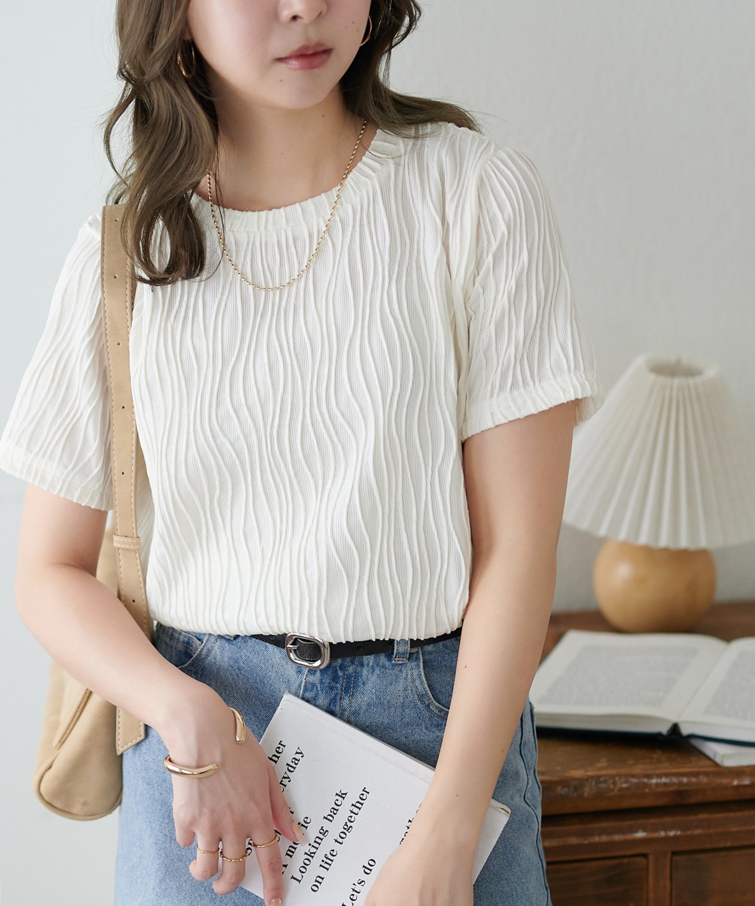 【ディスコート/Discoat】の【WEB限定】立体ジャガード5分袖 人気、トレンドファッション・服の通販 founy(ファニー) 　ファッション　Fashion　レディースファッション　Fashion for Women　トップス・カットソー　Cut & Sew Tops　インナー　Innerwear　キャミワンピース　Cami Dress, Slip Dress　コンパクト　Compact, Small Size　サロペット　Overalls, Salopette　シンプル　Simple, Minimal　デニム　Denim, Jeans Material　 other-1|ID: prp329100004933624 ipo3291000000037030719