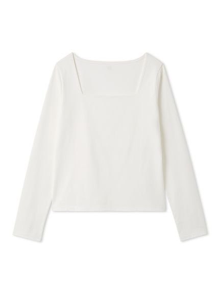 【フレイ アイディー/FRAY I.D】のスクエアネックTシャツ/接触冷感 インテリア・キッズ・メンズ・レディースファッション・服の通販 founy(ファニー) 　ファッション　Fashion　レディースファッション　Fashion for Women　トップス・カットソー　Cut & Sew Tops　シャツ・ブラウス・オフィスカジュアル　Elegant Blouses & Button-Ups　ロングTシャツ・Tシャツ　Longline T-Shirts & Tees　インナー　Innerwear　シンプル　Simple, Minimal　スクエア　Square, Square Shape　スマート　Smart, Elegant　トレンド　Trend, Trending Now　ベーシック　Basic, Essential　ビジネス 仕事 通勤　Business / Work / Commuting　WHT[001]|ID: prp329100004933652 ipo3291000000037030879