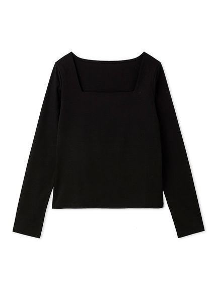 【フレイ アイディー/FRAY I.D】のスクエアネックTシャツ/接触冷感 インテリア・キッズ・メンズ・レディースファッション・服の通販 founy(ファニー) 　ファッション　Fashion　レディースファッション　Fashion for Women　トップス・カットソー　Cut & Sew Tops　シャツ・ブラウス・オフィスカジュアル　Elegant Blouses & Button-Ups　ロングTシャツ・Tシャツ　Longline T-Shirts & Tees　インナー　Innerwear　シンプル　Simple, Minimal　スクエア　Square, Square Shape　スマート　Smart, Elegant　トレンド　Trend, Trending Now　ベーシック　Basic, Essential　ビジネス 仕事 通勤　Business / Work / Commuting　BLK[009]|ID: prp329100004933652 ipo3291000000037030880