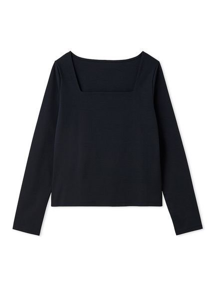 【フレイ アイディー/FRAY I.D】のスクエアネックTシャツ/接触冷感 インテリア・キッズ・メンズ・レディースファッション・服の通販 founy(ファニー) 　ファッション　Fashion　レディースファッション　Fashion for Women　トップス・カットソー　Cut & Sew Tops　シャツ・ブラウス・オフィスカジュアル　Elegant Blouses & Button-Ups　ロングTシャツ・Tシャツ　Longline T-Shirts & Tees　インナー　Innerwear　シンプル　Simple, Minimal　スクエア　Square, Square Shape　スマート　Smart, Elegant　トレンド　Trend, Trending Now　ベーシック　Basic, Essential　ビジネス 仕事 通勤　Business / Work / Commuting　NVY[089]|ID: prp329100004933652 ipo3291000000037030882