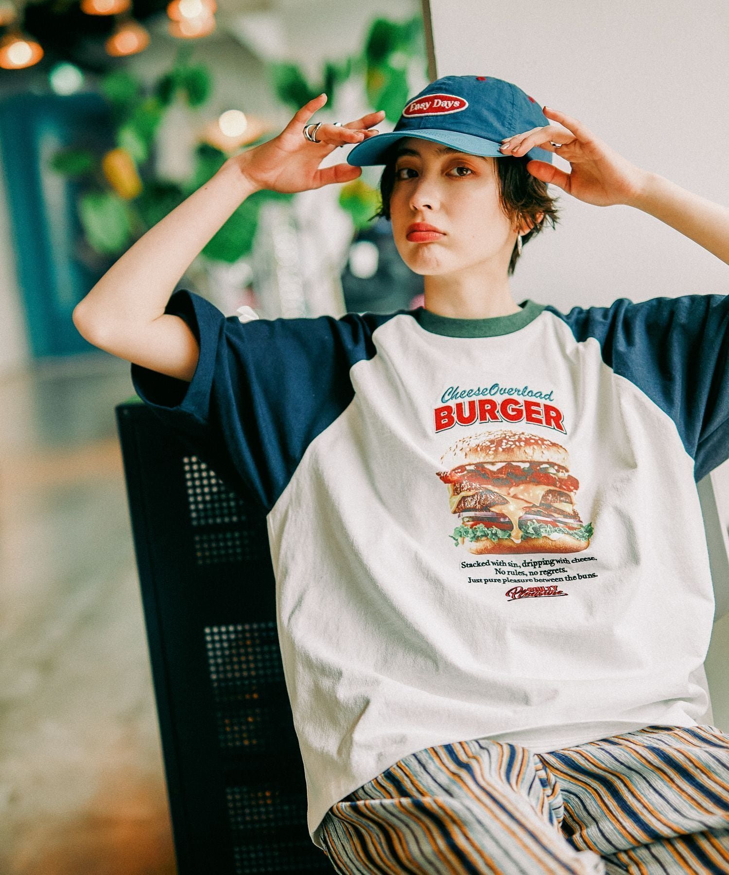 【ニコアンド/niko and】のハイカロリーラグランTシャツ インテリア・キッズ・メンズ・レディースファッション・服の通販 founy(ファニー) 　ファッション　Fashion　レディースファッション　Fashion for Women　トップス・カットソー　Cut & Sew Tops　シャツ・ブラウス・オフィスカジュアル　Elegant Blouses & Button-Ups　ロングTシャツ・Tシャツ　Longline T-Shirts & Tees　おすすめ　Recommended / Our Picks　キャップ　Cap, Baseball Cap　グラフィック　Graphic, Graphic Design　スニーカー　Sneakers, Trainers　デニム　Denim, Jeans Material　フレアースカート　Flared Skirt, A-Line Skirt　プリント　Print, Printed Pattern　ルーズ　Loose, Oversized　ネイビー|ID: prp329100004933660 ipo3291000000037030919