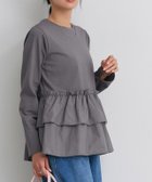 【ピエロ/Pierrot】のフリルドッキングプルオーバー 人気、トレンドファッション・服の通販 founy(ファニー) ファッション Fashion レディースファッション Fashion for Women トップス・カットソー Cut & Sew Tops カジュアルプルオーバー・ニットトップス Pullovers & Knit Tops / Casual Pullovers カットソー Cut and Sewn Top ドッキング Docking, Mixed Material フリル Frill, Ruffle ミックス Mix, Mixed Style thumbnail グレー|ID: prp329100004933663 ipo3291000000037030933