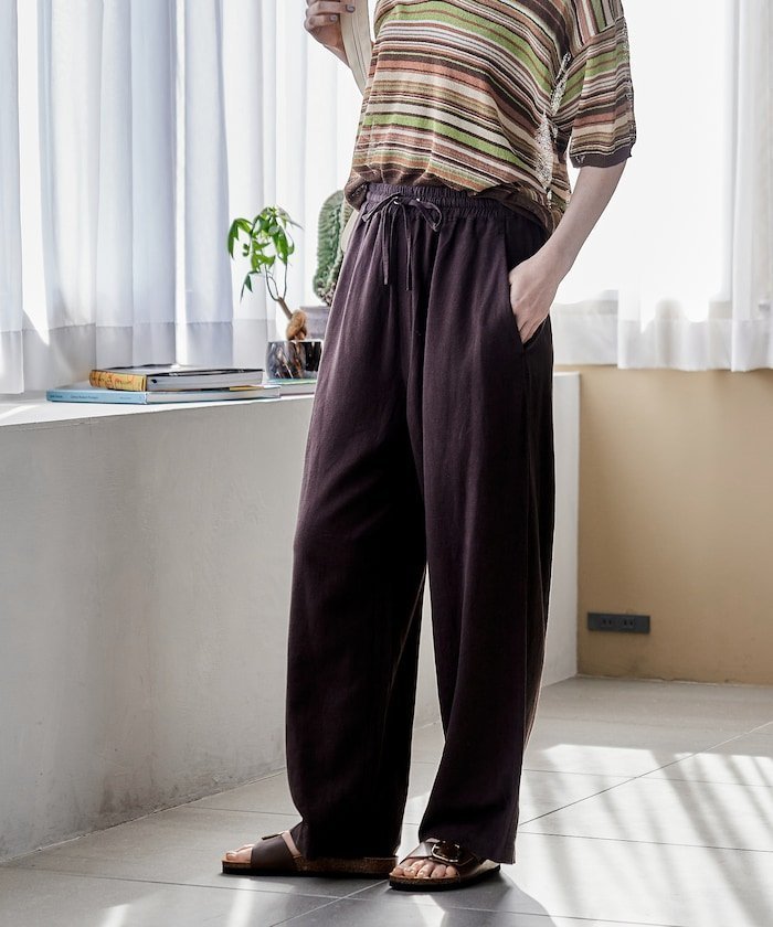 【フリークスストア/FREAK'S STORE】の低身長サイズあり リネンレーヨン イージーパンツ 全10色 インテリア・キッズ・メンズ・レディースファッション・服の通販 founy(ファニー) 　ファッション　Fashion　レディースファッション　Fashion for Women　パンツ　Pants & Trousers　アニマル　Animal Print　今季　This Season, Current Season　とろみ　Fluid, Flowy Fabric　定番　Standard, Basic Item　人気　Popular, Best Seller　ベーシック　Basic, Essential　ポケット　Pocket, Pocket Detail　リネン　Linen, Linen Fabric　ワイド　Wide, Wide Fit　S/S・春夏　SS, Spring/Summer, Warm Season　おすすめ　Recommended / Our Picks　夏　Summer　2026年　2026　ブラウン|ID: prp329100004933682 ipo3291000000037031028