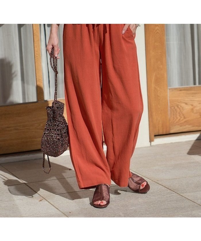 【フリークスストア/FREAK'S STORE】の低身長サイズあり リネンレーヨン イージーパンツ 全10色 インテリア・キッズ・メンズ・レディースファッション・服の通販 founy(ファニー) 　ファッション　Fashion　レディースファッション　Fashion for Women　パンツ　Pants & Trousers　アニマル　Animal Print　今季　This Season, Current Season　とろみ　Fluid, Flowy Fabric　定番　Standard, Basic Item　人気　Popular, Best Seller　ベーシック　Basic, Essential　ポケット　Pocket, Pocket Detail　リネン　Linen, Linen Fabric　ワイド　Wide, Wide Fit　S/S・春夏　SS, Spring/Summer, Warm Season　おすすめ　Recommended / Our Picks　夏　Summer　2026年　2026　レッド|ID: prp329100004933682 ipo3291000000037031029