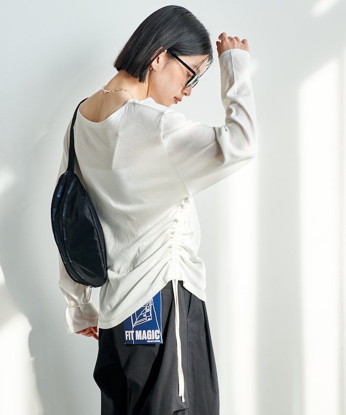 【フリークスストア/FREAK'S STORE】のカシミヤ入り ガーゼフライス ルーズ ボートネック ロンT 人気、トレンドファッション・服の通販 founy(ファニー) 　ファッション　Fashion　レディースファッション　Fashion for Women　トップス・カットソー　Cut & Sew Tops　ロングTシャツ・Tシャツ　Longline T-Shirts & Tees　春　Spring　シアー　Sheer, See-Through　シャーリング　Shirring, Ruched　シンプル　Simple, Minimal　トレンド　Trend, Trending Now　定番　Standard, Basic Item　ルーズ　Loose, Oversized　S/S・春夏　SS, Spring/Summer, Warm Season　おすすめ　Recommended / Our Picks　夏　Summer　エレガント 上品　Elegant　2026年　2026　 other-1|ID: prp329100004933686 ipo3291000000037031053