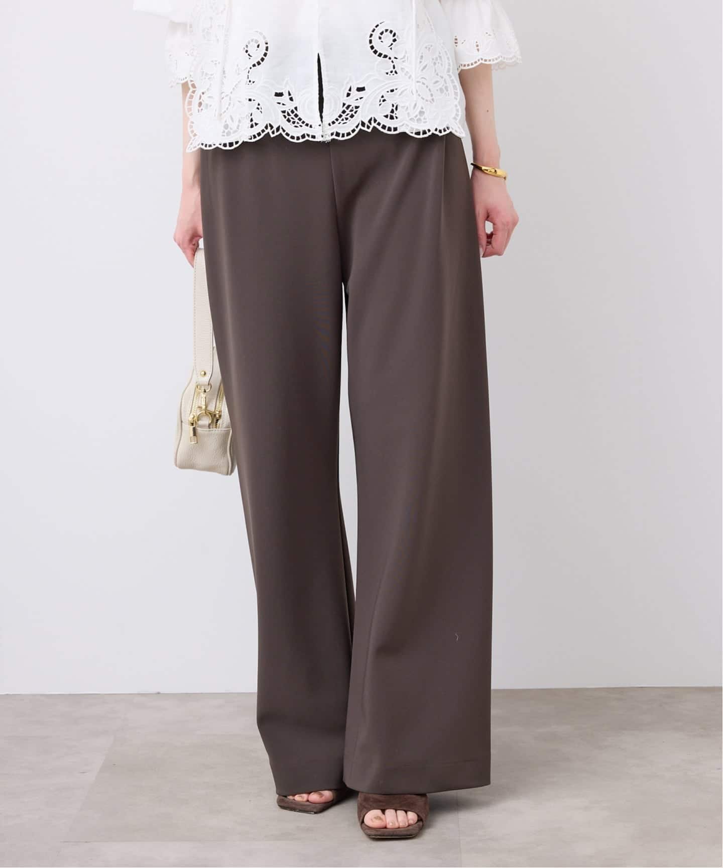 【スローブ イエナ/SLOBE IENA】の《4サイズ展開/追加2》DOUBLECLOTHパンツ インテリア・キッズ・メンズ・レディースファッション・服の通販 founy(ファニー) 　ファッション　Fashion　レディースファッション　Fashion for Women　パンツ　Pants & Trousers　2025年　2025　2025-2026秋冬・A/W　Autumn/Winter 2025–26 AW25–26　サテン　Satin, Glossy Fabric　ダブル　Double, Double-Breasted　ポケット　Pocket, Pocket Detail　ブラウン|ID: prp329100004933693 ipo3291000000037031091