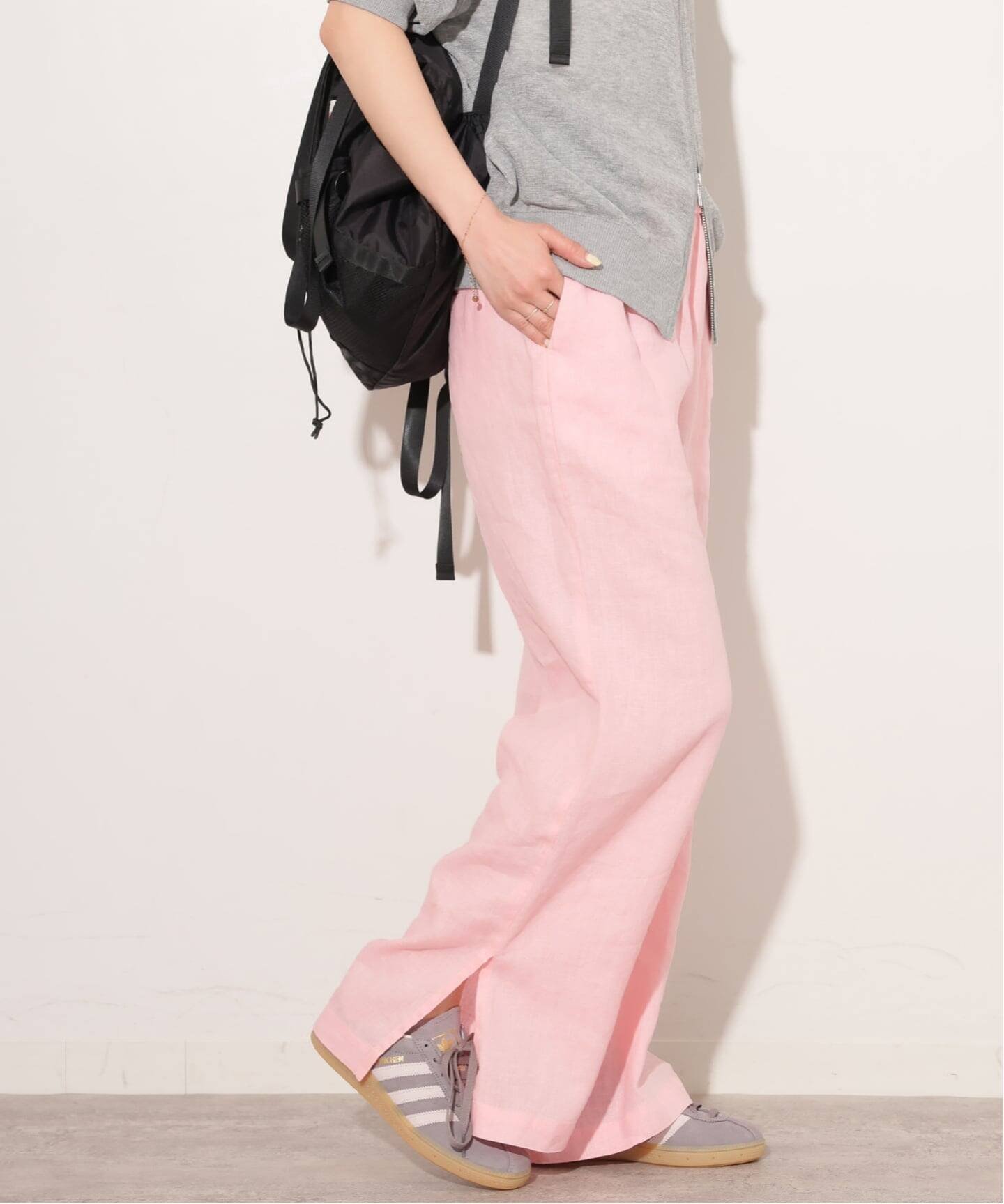 【ジャーナルスタンダード レリューム/JOURNAL STANDARD relume】の《一部WEB限定追加 / 新色 / 新サイズ》麻スリットイージーパンツ インテリア・キッズ・メンズ・レディースファッション・服の通販 founy(ファニー) 　ファッション　Fashion　レディースファッション　Fashion for Women　パンツ　Pants & Trousers　2026年　2026　イエロー　Yellow　夏　Summer　ピンク A|ID: prp329100004933695 ipo3291000000037031107