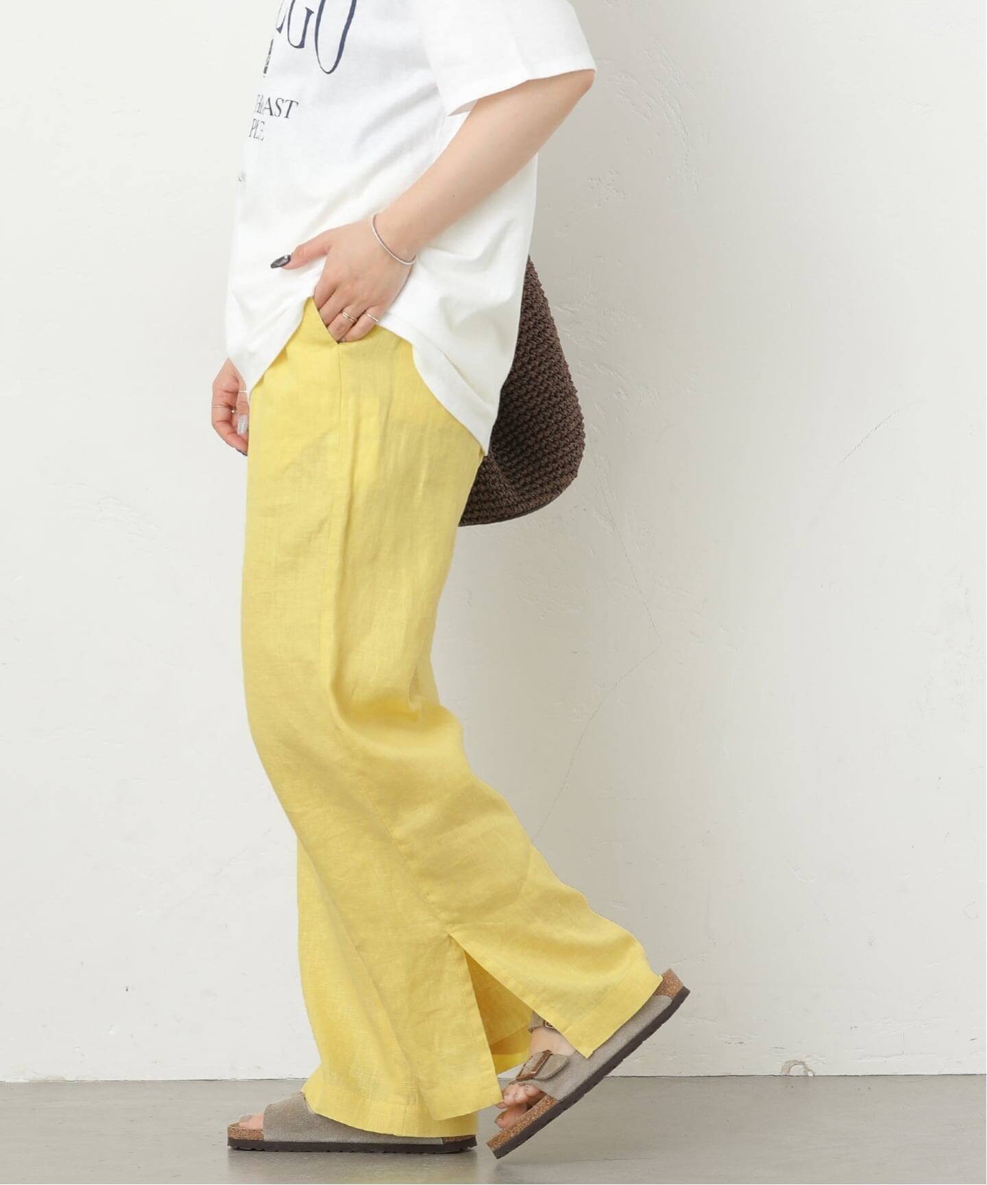 【ジャーナルスタンダード レリューム/JOURNAL STANDARD relume】の《一部WEB限定追加 / 新色 / 新サイズ》麻スリットイージーパンツ インテリア・キッズ・メンズ・レディースファッション・服の通販 founy(ファニー) 　ファッション　Fashion　レディースファッション　Fashion for Women　パンツ　Pants & Trousers　2026年　2026　イエロー　Yellow　夏　Summer　イエロー|ID: prp329100004933695 ipo3291000000037031108