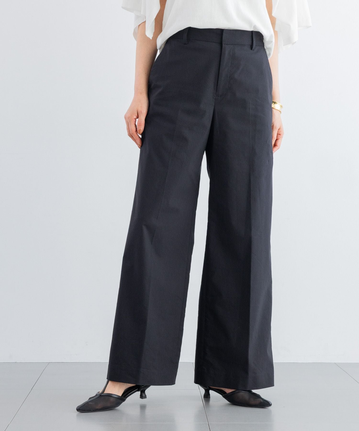 【バンヤードストーム/BARNYARDSTORM】の【『BABALOG』ご紹介アイテム】リネンストレッチセミワイドパンツ【WEB限定サイズL】 セットアップ対応 インテリア・キッズ・メンズ・レディースファッション・服の通販 founy(ファニー) 　ファッション　Fashion　レディースファッション　Fashion for Women　セットアップ　Matching Sets　レディースパンツ・ボトムス　Pants & Trousers / Bottoms　インナー　Innerwear　ジャケット　Jacket, Outerwear　ストレッチ　Stretch, Stretchy Fabric　セットアップ　Set-Up, Coordinated Outfit　タンク　Tank Top, Sleeveless Top　人気　Popular, Best Seller　ペーパー　Paper, Kraft Paper　リネン　Linen, Linen Fabric　ループ　Loop, Loop Knit　おすすめ　Recommended / Our Picks　ブラック|ID: prp329100004933697 ipo3291000000037031114