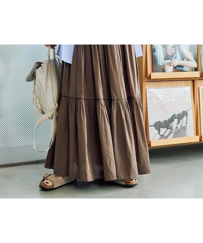 【フリークスストア/FREAK'S STORE】のインドティアード切り替えスカート【限定展開】 インテリア・キッズ・メンズ・レディースファッション・服の通販 founy(ファニー) 　ファッション　Fashion　レディースファッション　Fashion for Women　スカート　Skirts　2026年　2026　シンプル　Simple, Minimal　ティアードスカート　Tiered Skirt, Flounced Skirt　フレア　Flare, Flared　夏　Summer　春　Spring　S/S・春夏　SS, Spring/Summer, Warm Season　ブラウン|ID: prp329100004933705 ipo3291000000037031140