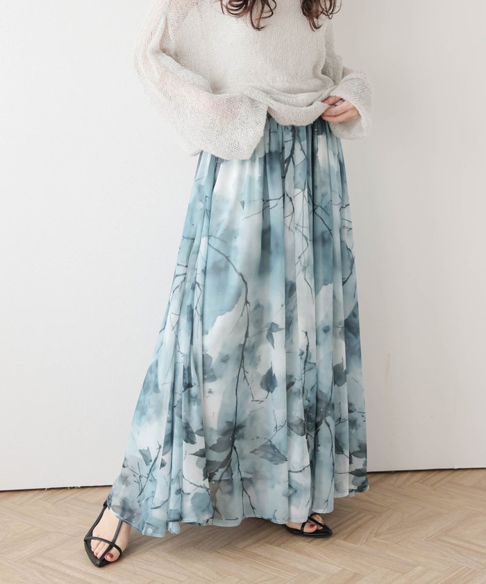 【ラジュール/Lajour】のニュアンスプリント シフォン フレアスカート インテリア・キッズ・メンズ・レディースファッション・服の通販 founy(ファニー) https://founy.com/ ファッション Fashion レディースファッション Fashion for Women スカート Skirts Aライン・フレアスカート A-Line & Flared Skirts エアリー Airy Texture シアー Sheer, See-Through シフォン Chiffon, Lightweight Fabric フェミニン Feminine, Girly フレア Flare, Flared プリント Print, Printed Pattern ロング Long, Long-Length |ID: prp329100004933706 ipo3291000000037149646