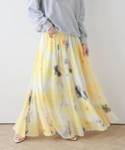 【ラジュール/Lajour】のニュアンスプリント シフォン フレアスカート イエロー|ID: prp329100004933706 ipo3291000000037149659