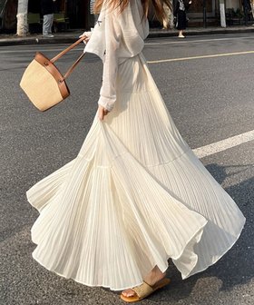 【ミニミニストア/miniministore】のシフォンスカート ロングプリーツスカート 人気、トレンドファッション・服の通販 founy(ファニー) ファッション Fashion レディースファッション Fashion for Women スカート Skirts プリーツスカート / 上品フェミニンスタイル Pleated Skirts イエロー Yellow 春 Spring シフォン Chiffon, Lightweight Fabric タンク Tank Top, Sleeveless Top フェミニン Feminine, Girly ラベンダー Lavender S/S・春夏 SS, Spring/Summer, Warm Season 夏 Summer |ID:prp329100004933715