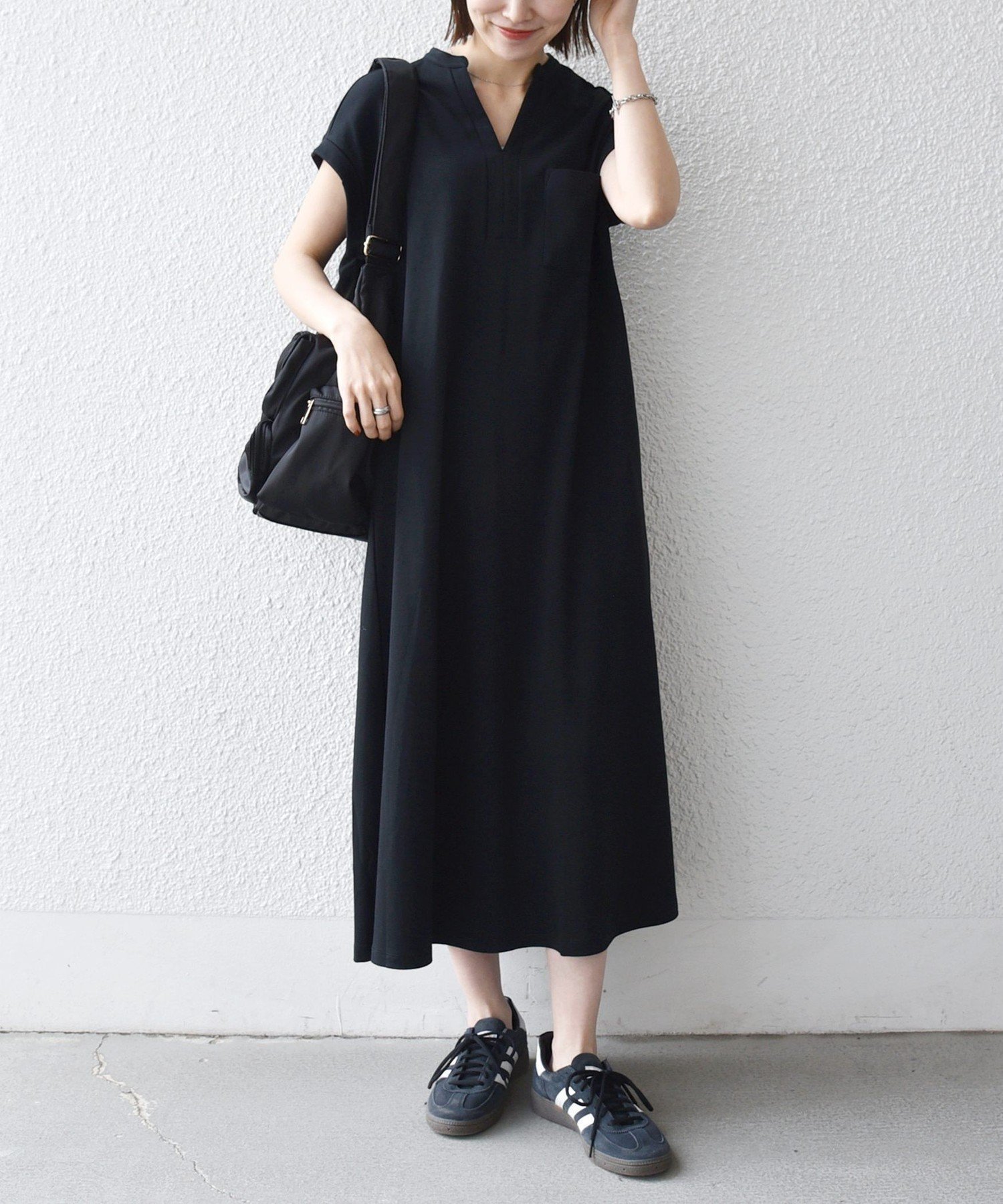 【シップス フォー ウィメン/SHIPS】のSHIPS any 接触冷感/汗染み防止加工/洗濯機可能 スキッパー Aライン ワンピース インテリア・キッズ・メンズ・レディースファッション・服の通販 founy(ファニー) 　ファッション　Fashion　レディースファッション　Fashion for Women　ワンピース　Dresses　洗える　Machine Washable　サンダル　Sandals, Summer Shoes　シャツワンピ　Shirt Dress, Shirt One-Piece　ジャケット　Jacket, Outerwear　スキッパー　Skipper, Open Collar　スリーブ　Sleeve, Long Sleeve / Short Sleeve　フレンチ　French, French Style　おすすめ　Recommended / Our Picks　旅行　Travel　2026年　2026　ブラック|ID: prp329100004933724 ipo3291000000037031225