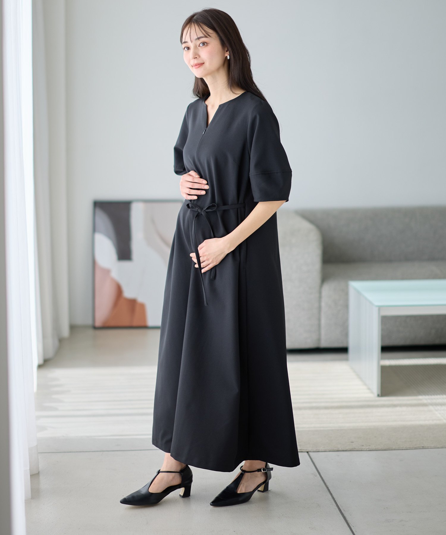 【その他のブランド/Other】のランタンスリーブウエストリボン付きワンピース(マタニティ/授乳服)授乳口付き 授乳楽々 妊婦服 産前・産後対応 人気、トレンドファッション・服の通販 founy(ファニー) 　ファッション　Fashion　レディースファッション　Fashion for Women　ワンピース　Dresses　スリーブ　Sleeve, Long Sleeve / Short Sleeve　フロント　Front, Front Design　ポケット　Pocket, Pocket Detail　 other-1|ID: prp329100004933735 ipo3291000000037031274