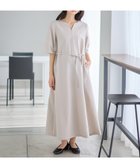 【クロスマルシェ/cross marche】のランタンスリーブウエストリボン付きワンピース(マタニティ/授乳服)授乳口付き 授乳楽々 妊婦服 産前・産後対応 オフベージュ|ID: prp329100004933735 ipo3291000000037324913
