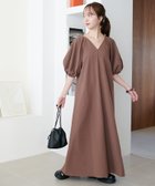 【ディスコート/Discoat】の【WEB限定】バルーンスリーブワンピース 人気、トレンドファッション・服の通販 founy(ファニー) ファッション Fashion レディースファッション Fashion for Women ワンピース Dresses thumbnail ブラウン|ID: prp329100004933738 ipo3291000000037031292