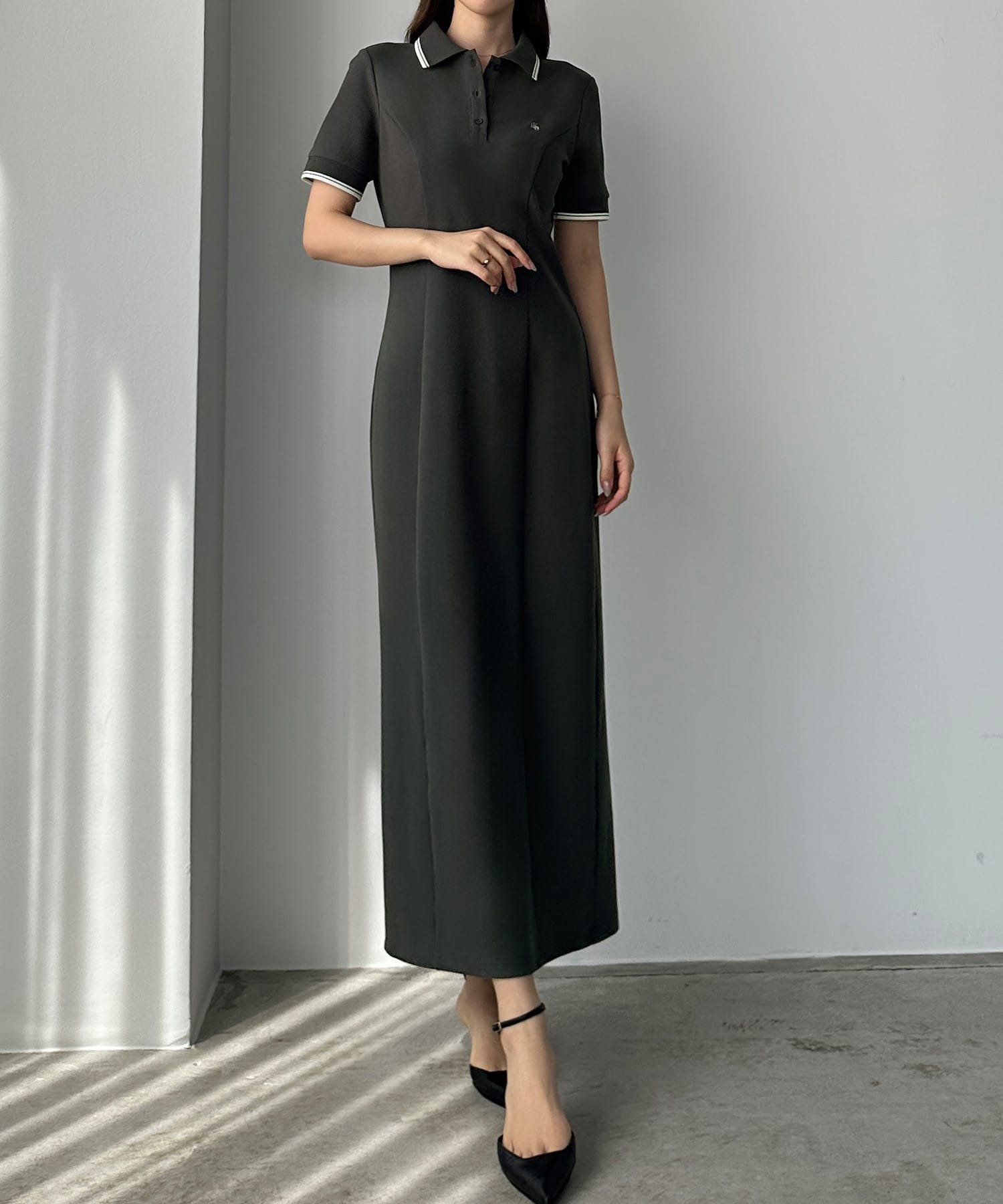 【ジュノア/JUNOAH】のLouere 【選べる】ポロワンピース(セミフレア/Iライン) インテリア・キッズ・メンズ・レディースファッション・服の通販 founy(ファニー) 　ファッション　Fashion　レディースファッション　Fashion for Women　ワンピース　Dresses　フレア　Flare, Flared　マーメイド　Mermaid, Fishtail Silhouette　Bチャコール|ID: prp329100004933741 ipo3291000000037031309